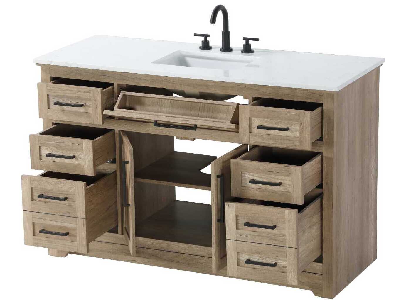 Elegant Lighting Remington 54" Natural Oak Vanity