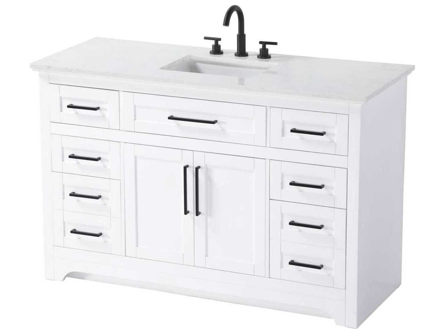 Elegant Lighting Remington 54" White Vanity