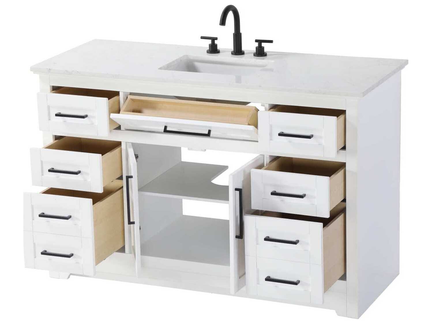 Elegant Lighting Remington 54" White Vanity