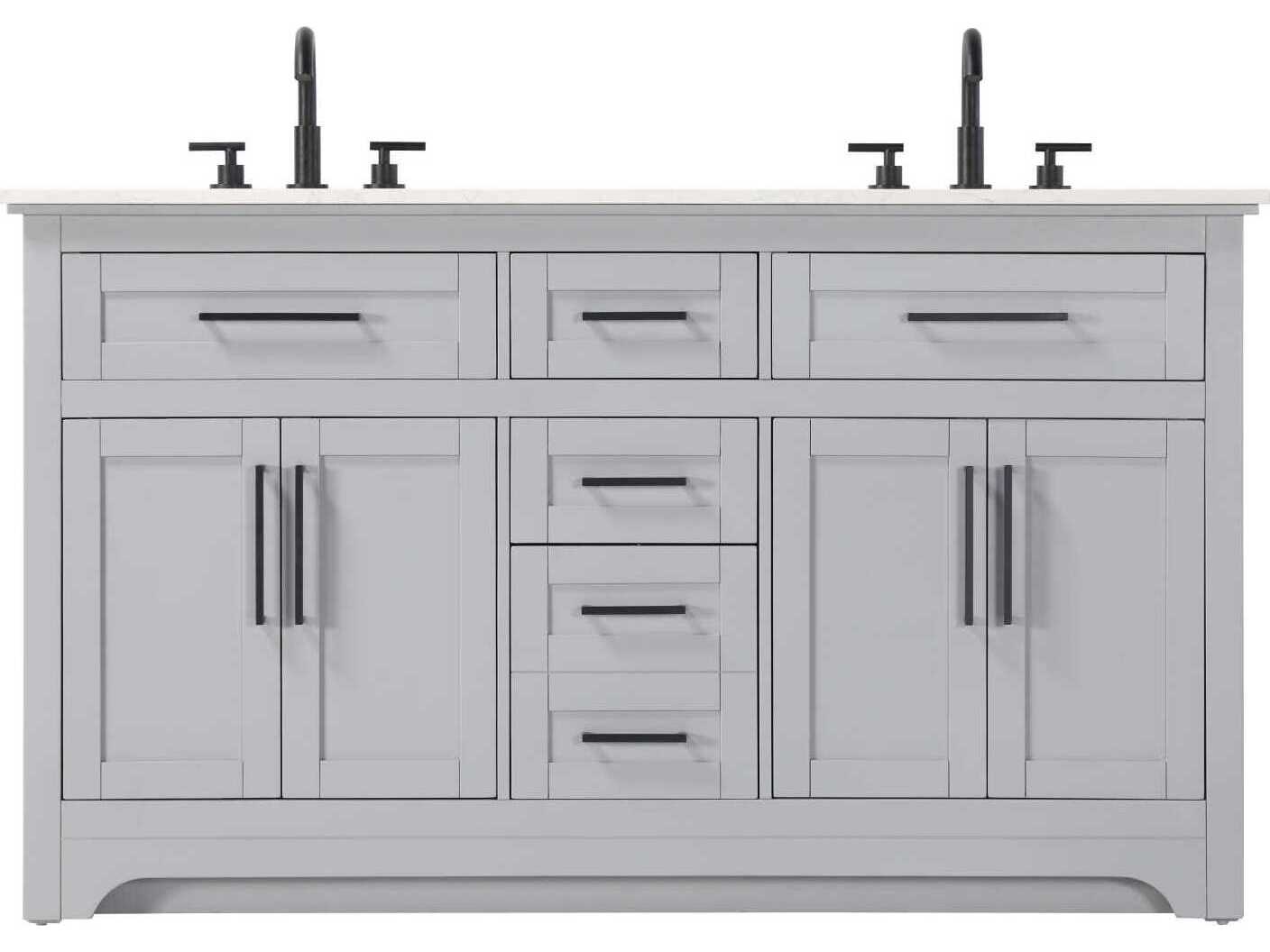 Elegant Lighting Remington 60" Grey Vanity