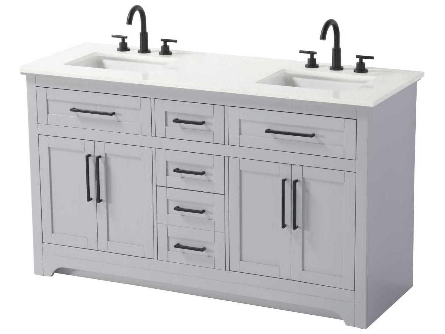 Elegant Lighting Remington 60" Grey Vanity