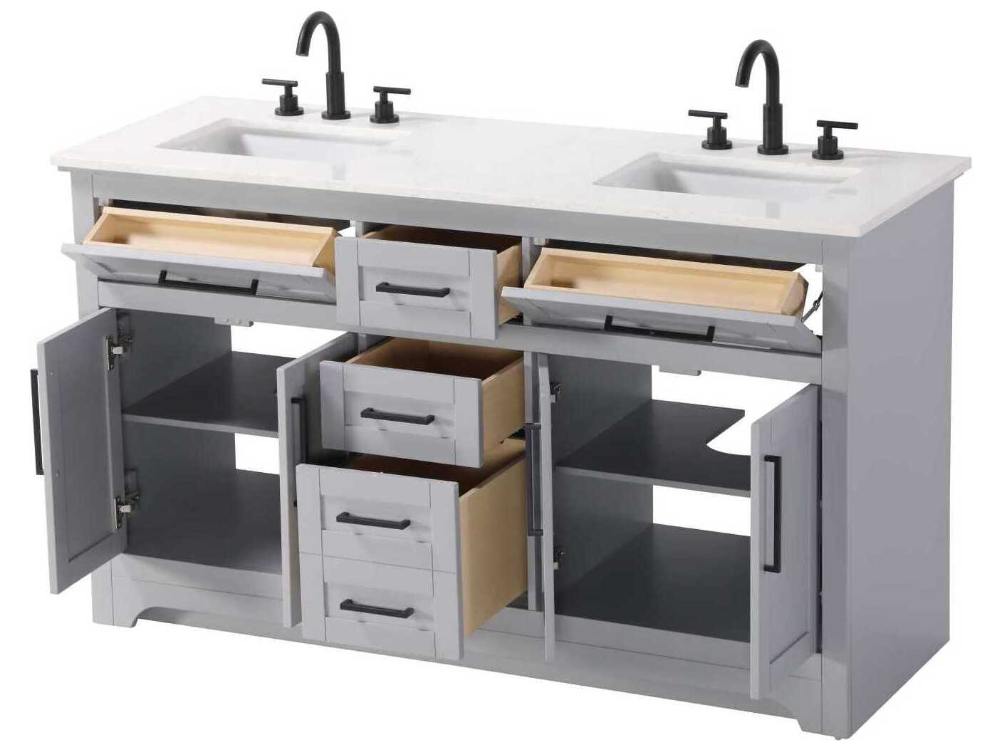 Elegant Lighting Remington 60" Grey Vanity