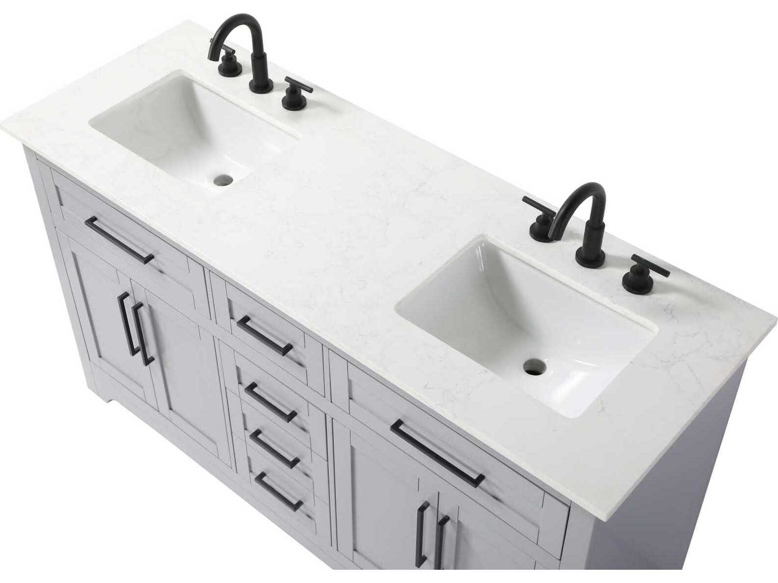 Elegant Lighting Remington 60" Grey Vanity