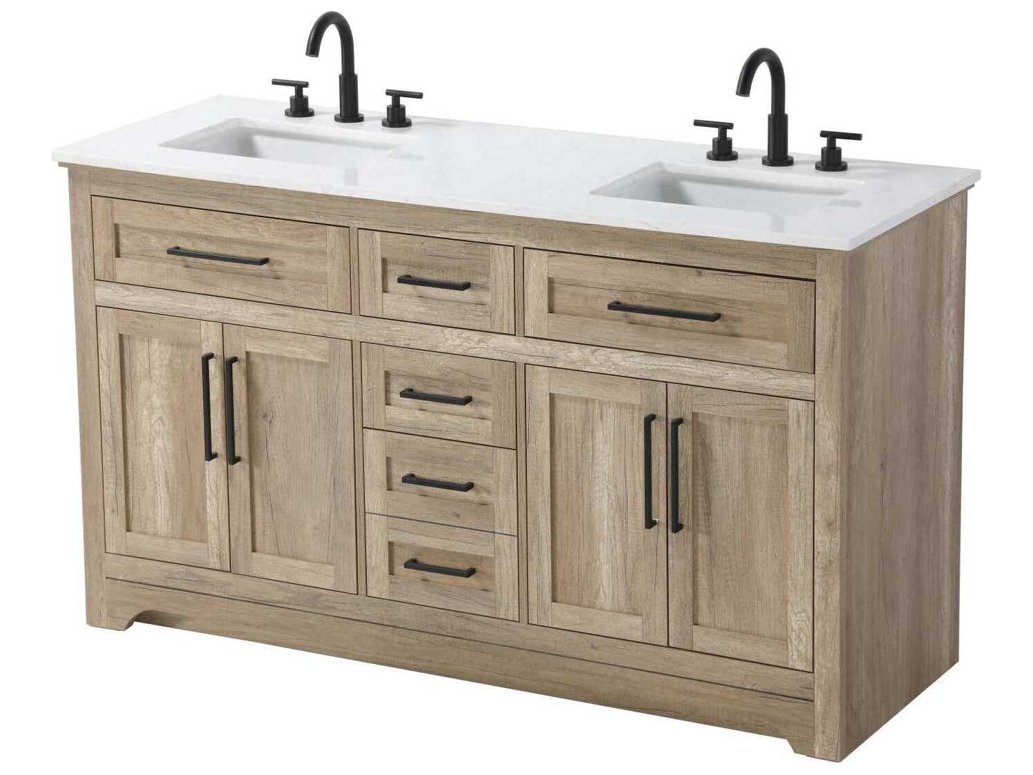 Elegant Lighting Remington 60" Natural Oak Vanity