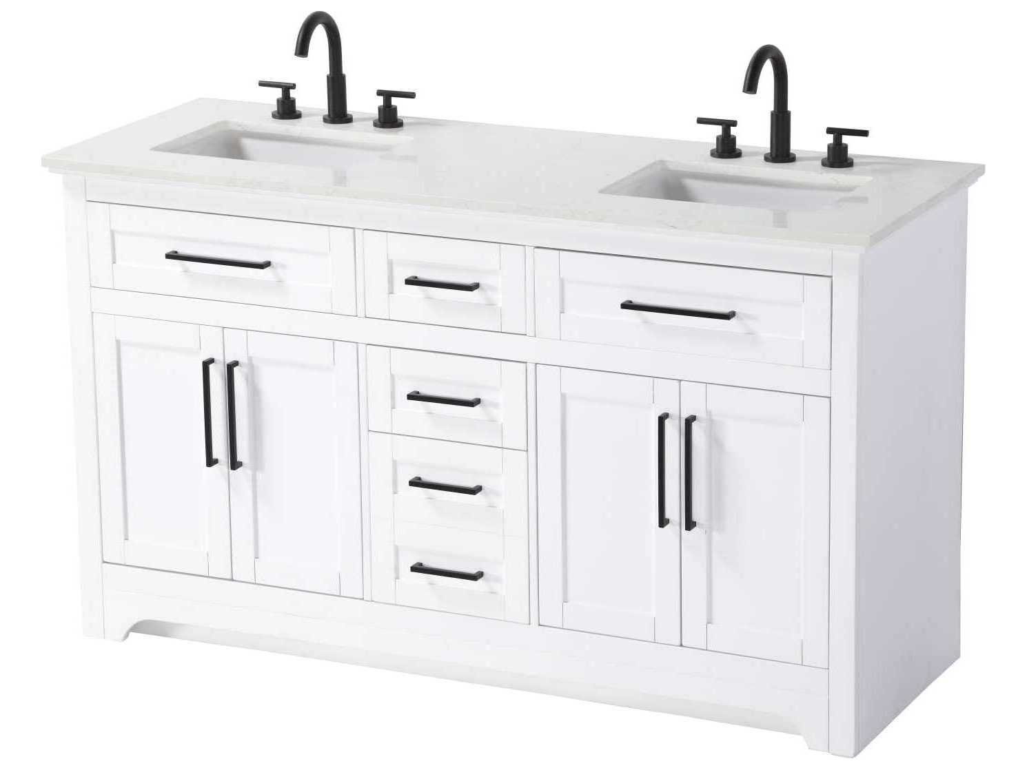 Elegant Lighting Remington 60" White Vanity