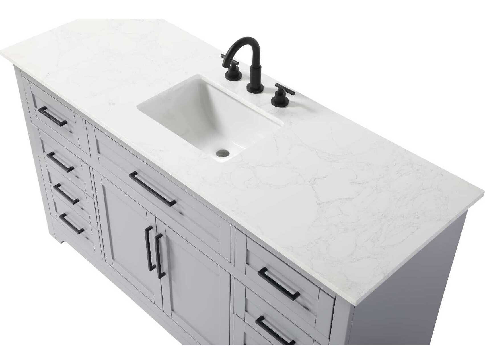 Elegant Lighting Remington 60" Grey Vanity