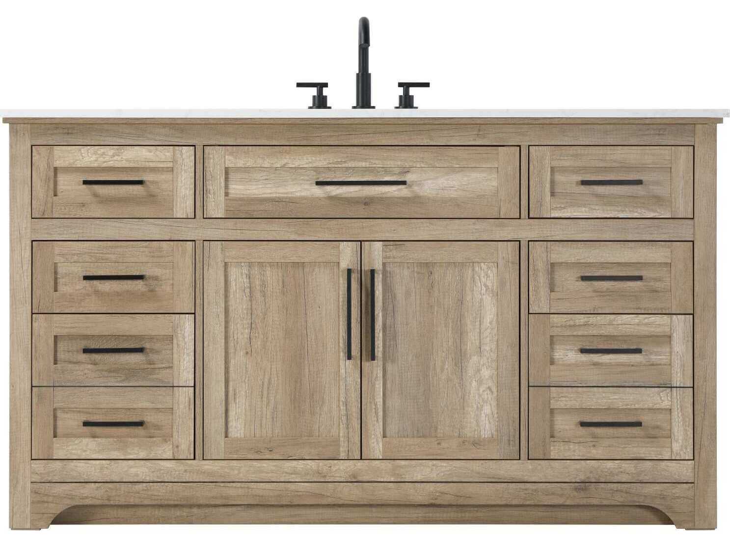 Elegant Lighting Remington 60" Natural Oak Vanity