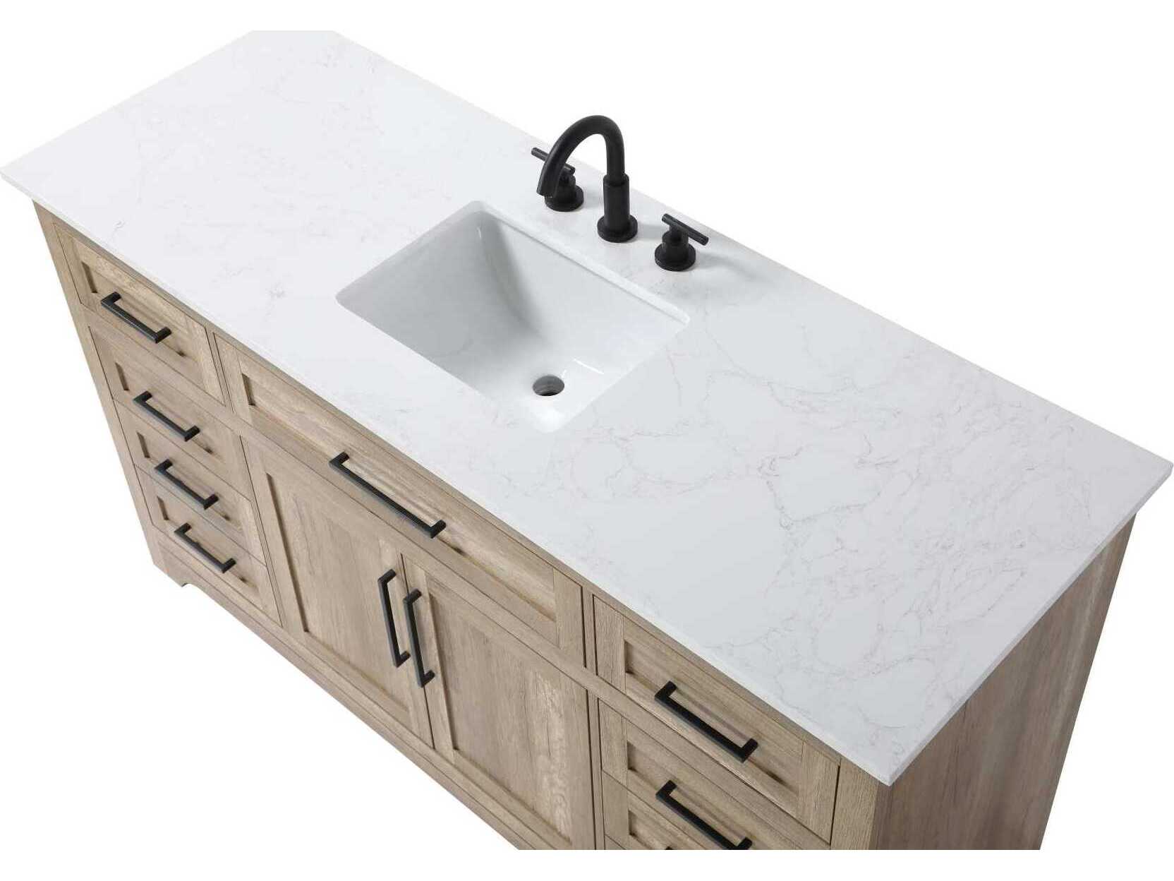 Elegant Lighting Remington 60" Natural Oak Vanity