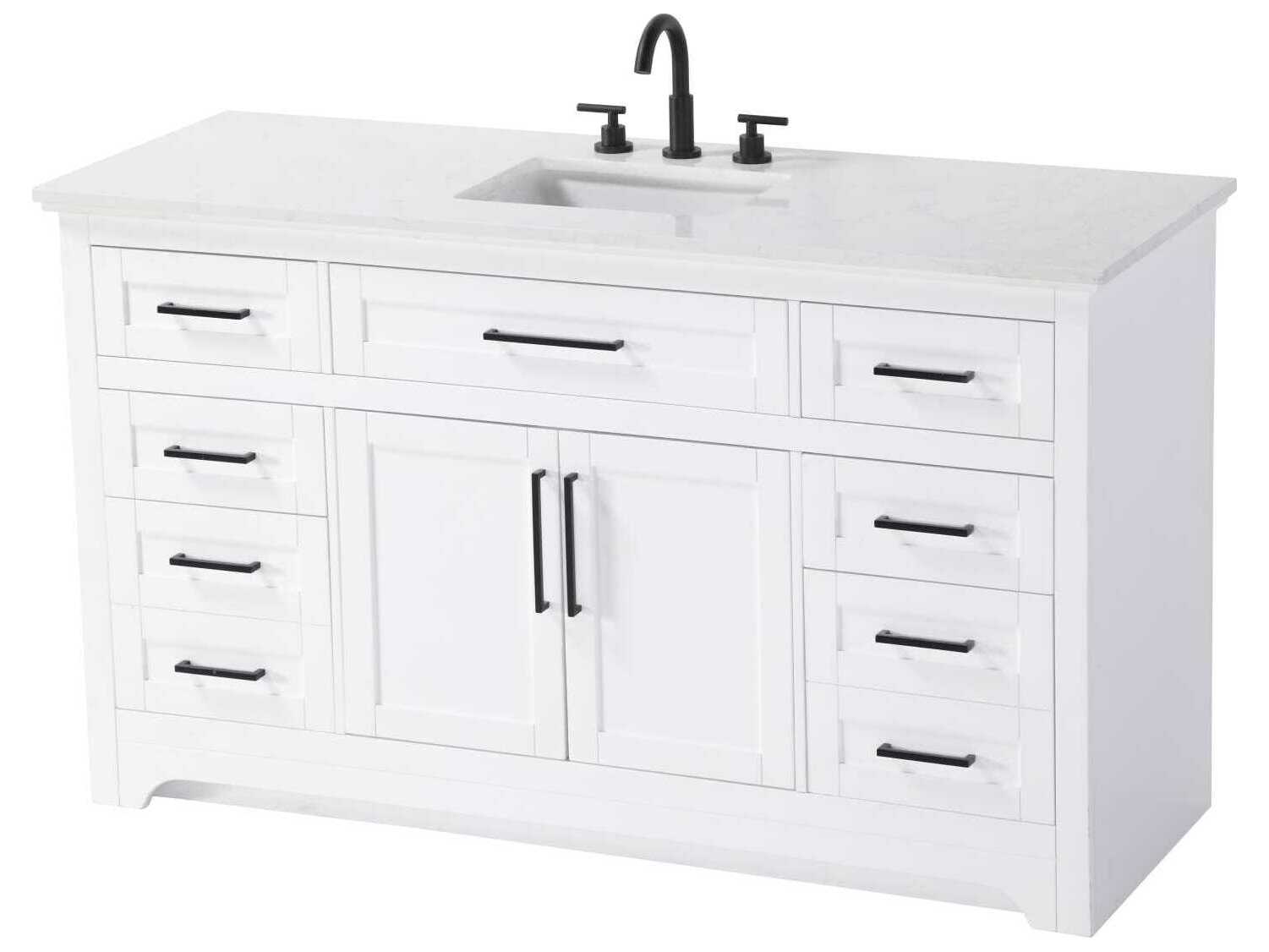 Elegant Lighting Remington 60" White Vanity