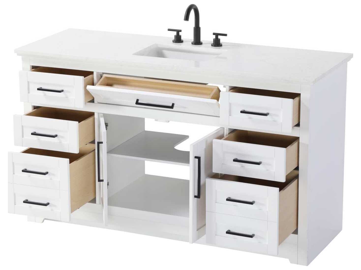 Elegant Lighting Remington 60" White Vanity