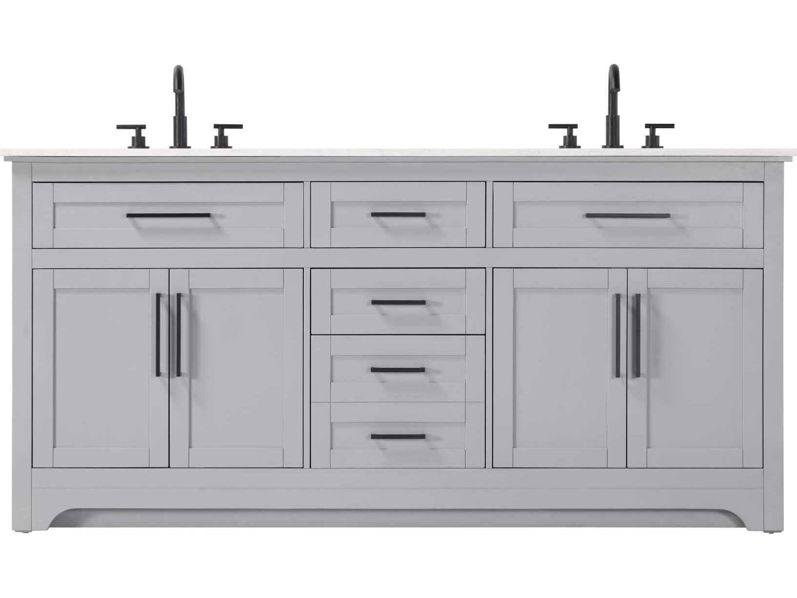 Elegant Lighting Remington 72" Grey Vanity
