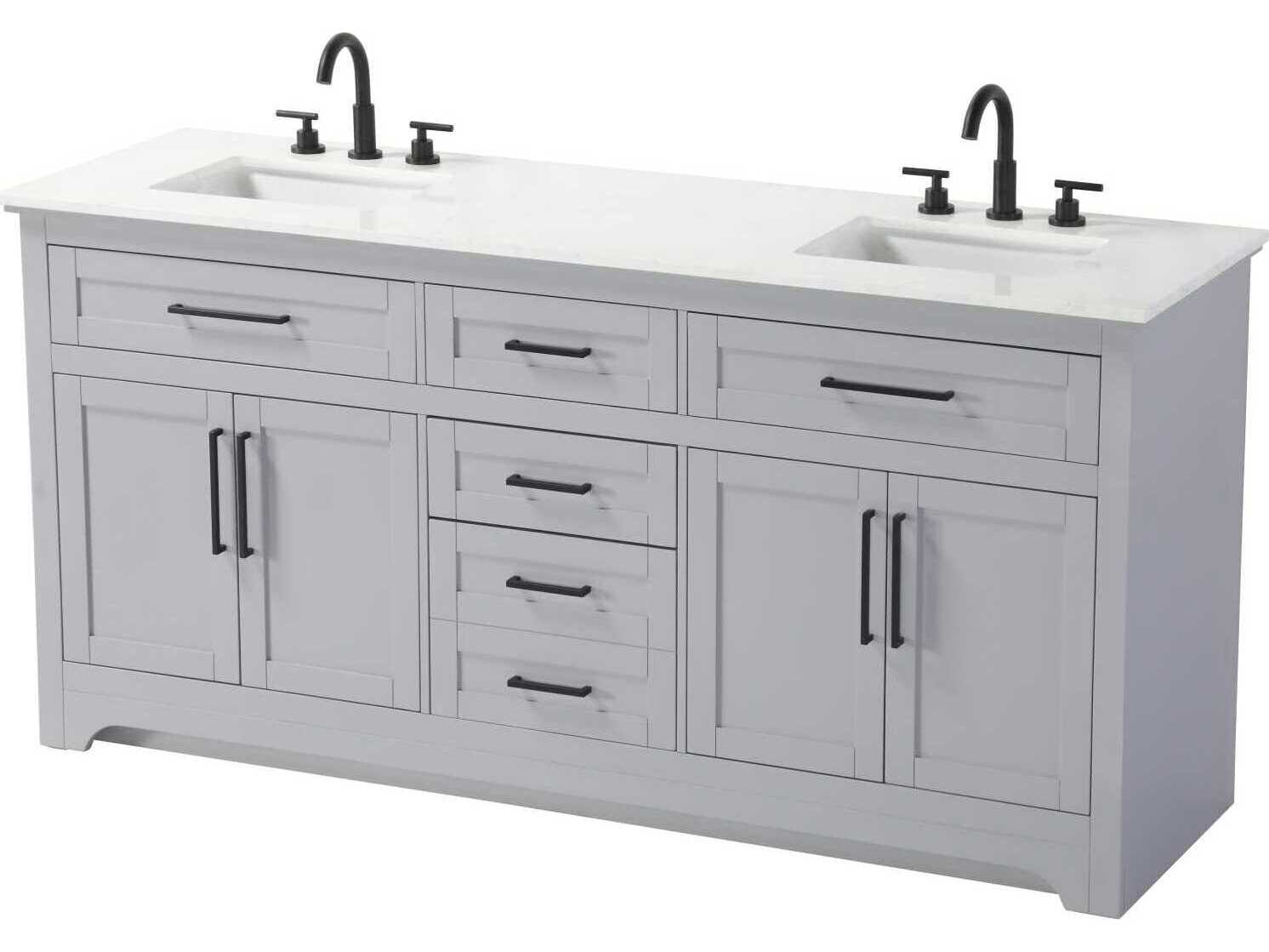 Elegant Lighting Remington 72" Grey Vanity