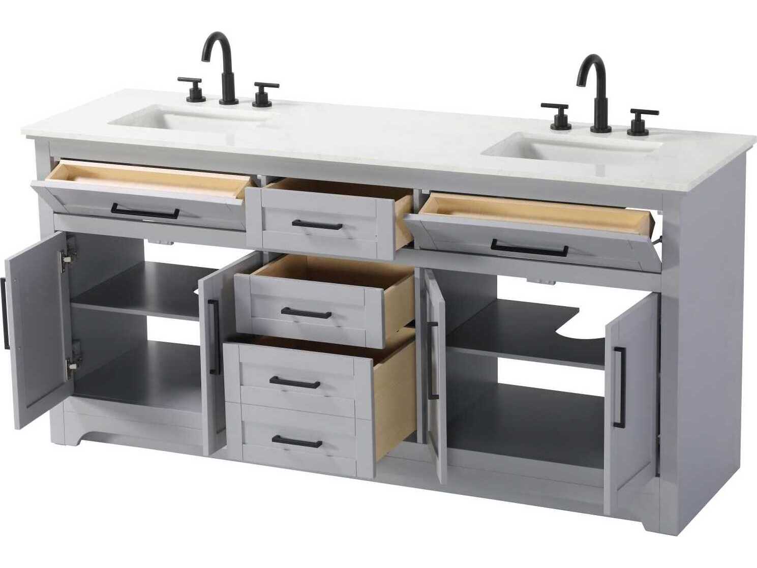 Elegant Lighting Remington 72" Grey Vanity