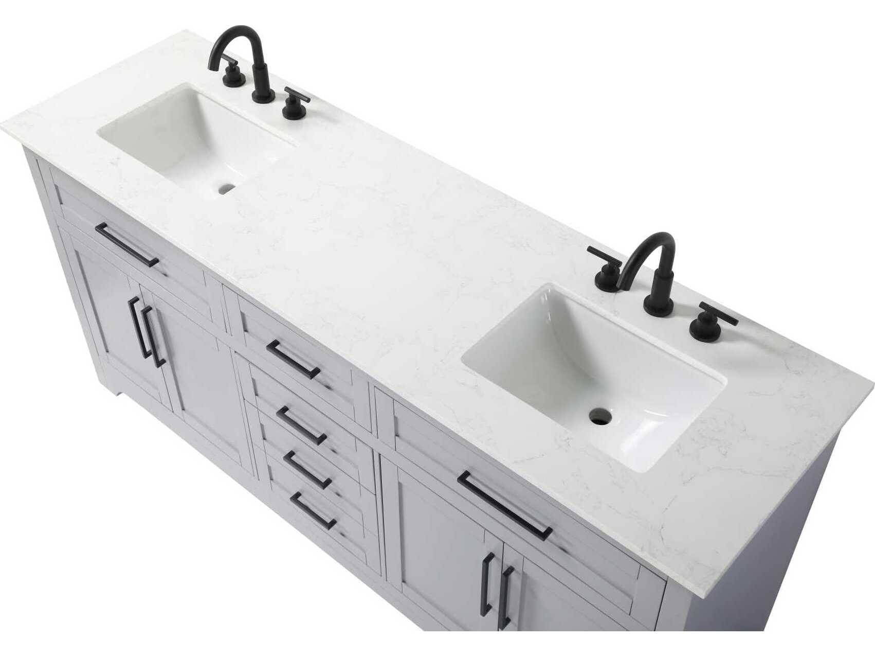 Elegant Lighting Remington 72" Grey Vanity