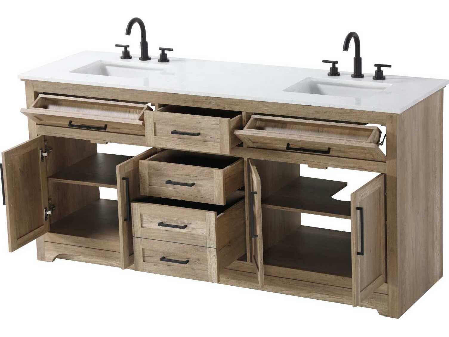 Elegant Lighting Remington 72" Natural Oak Vanity