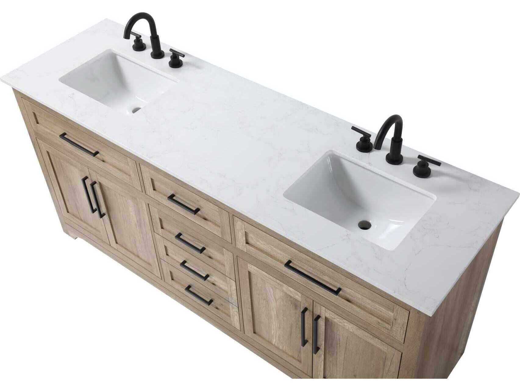 Elegant Lighting Remington 72" Natural Oak Vanity