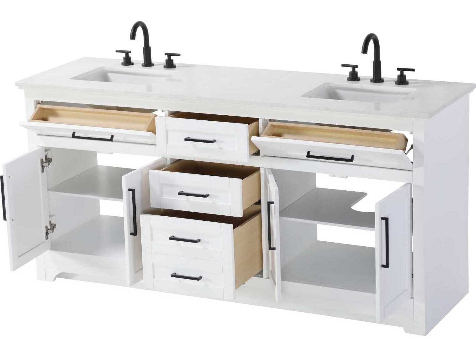 Elegant Lighting Remington 72" White Vanity