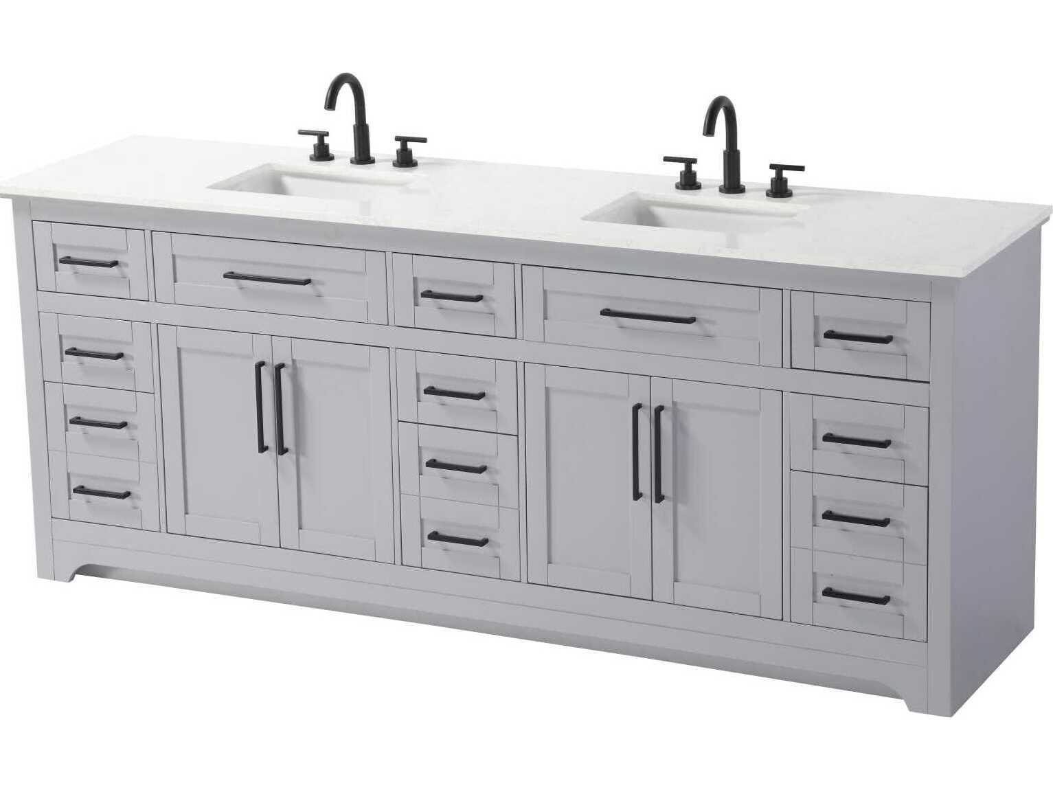 Elegant Lighting Remington 84" Grey Vanity
