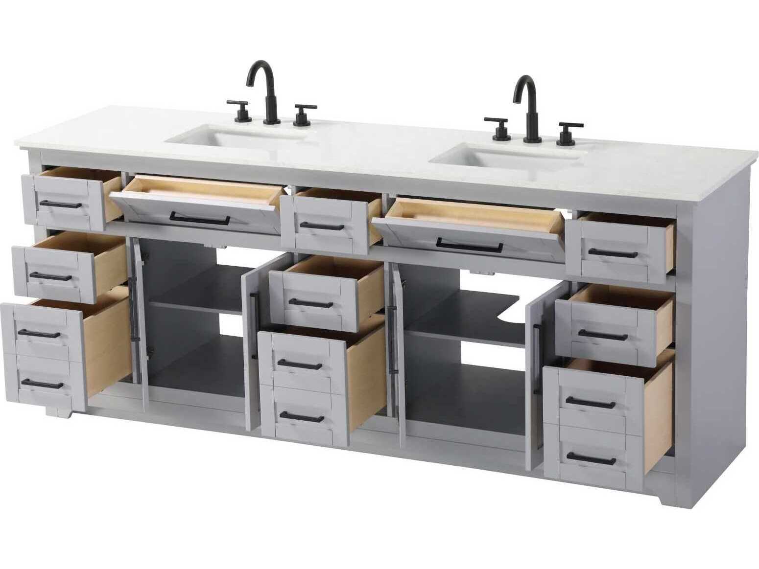 Elegant Lighting Remington 84" Grey Vanity