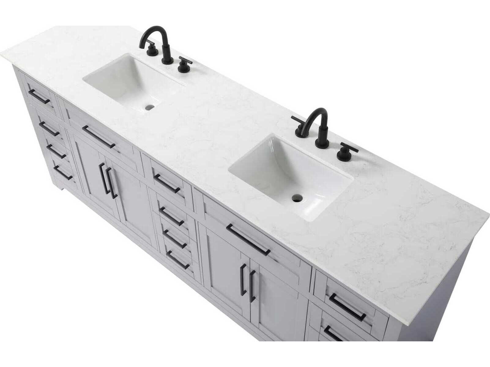 Elegant Lighting Remington 84" Grey Vanity