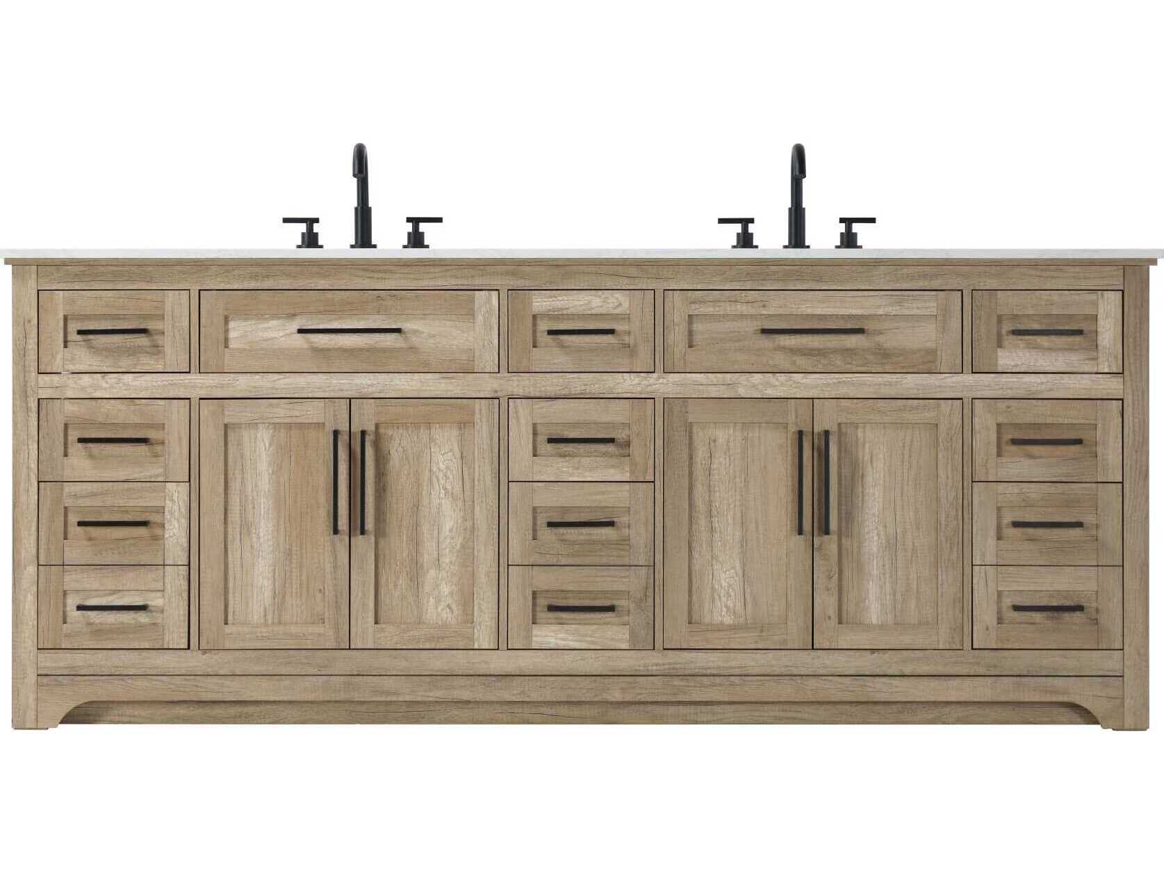 Elegant Lighting Remington 84" Natural Oak Vanity