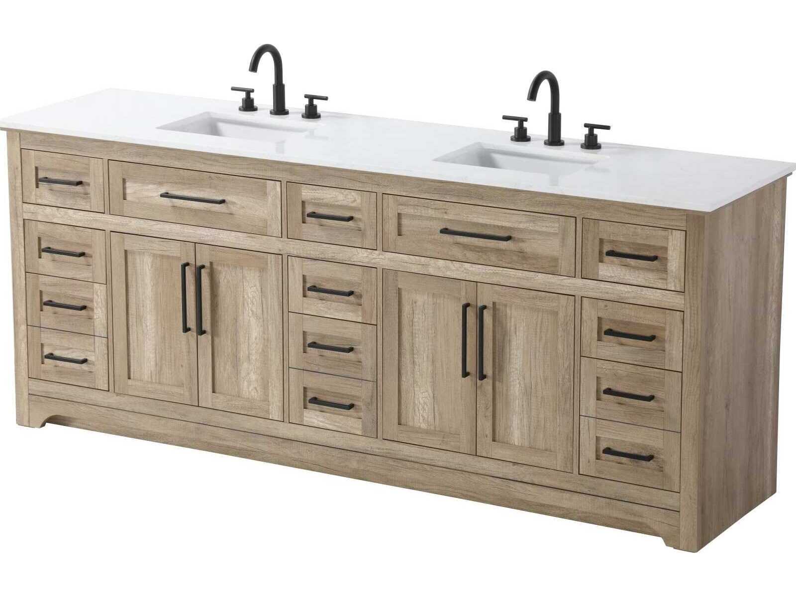 Elegant Lighting Remington 84" Natural Oak Vanity