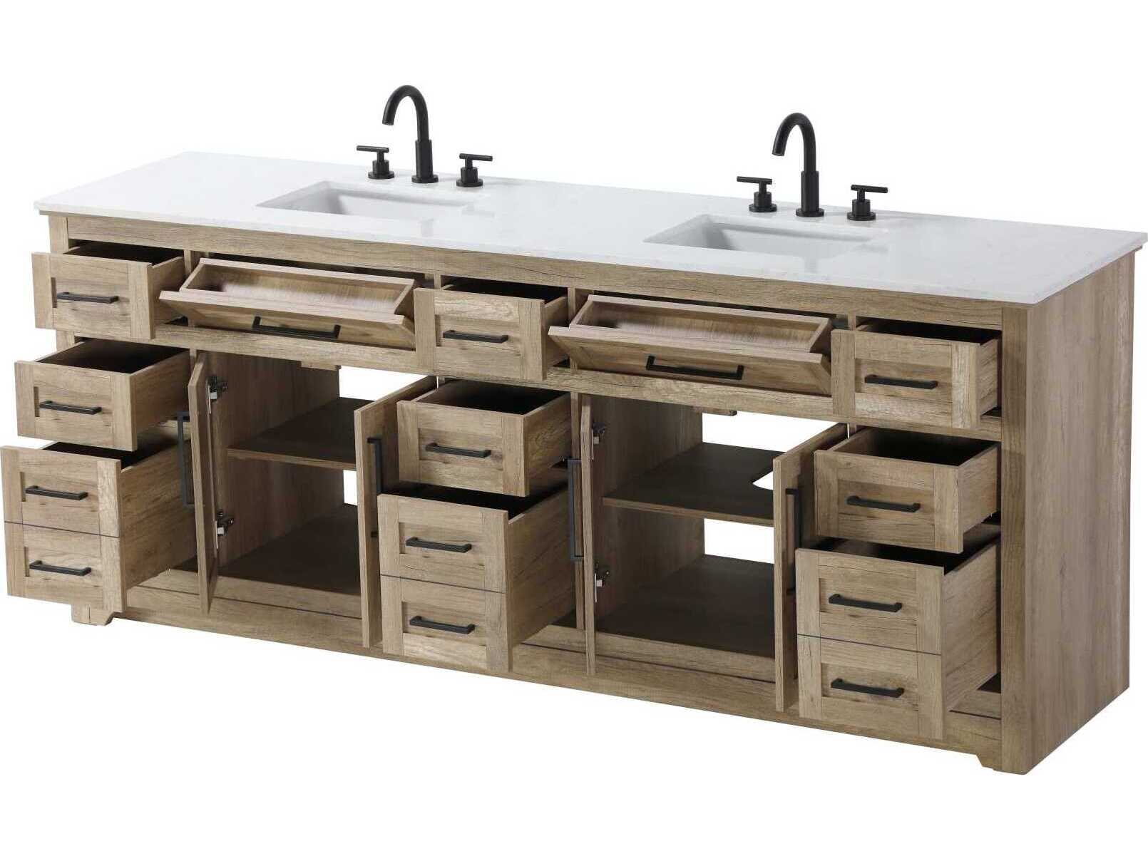 Elegant Lighting Remington 84" Natural Oak Vanity