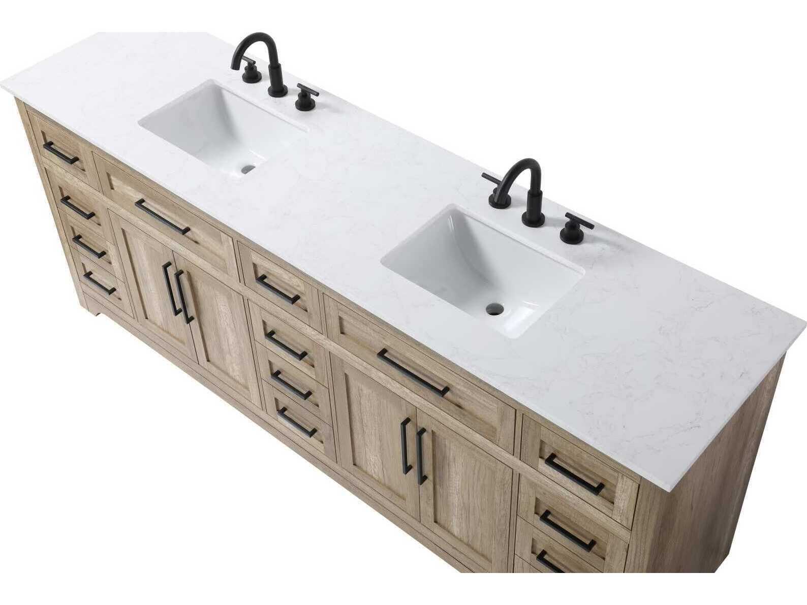 Elegant Lighting Remington 84" Natural Oak Vanity