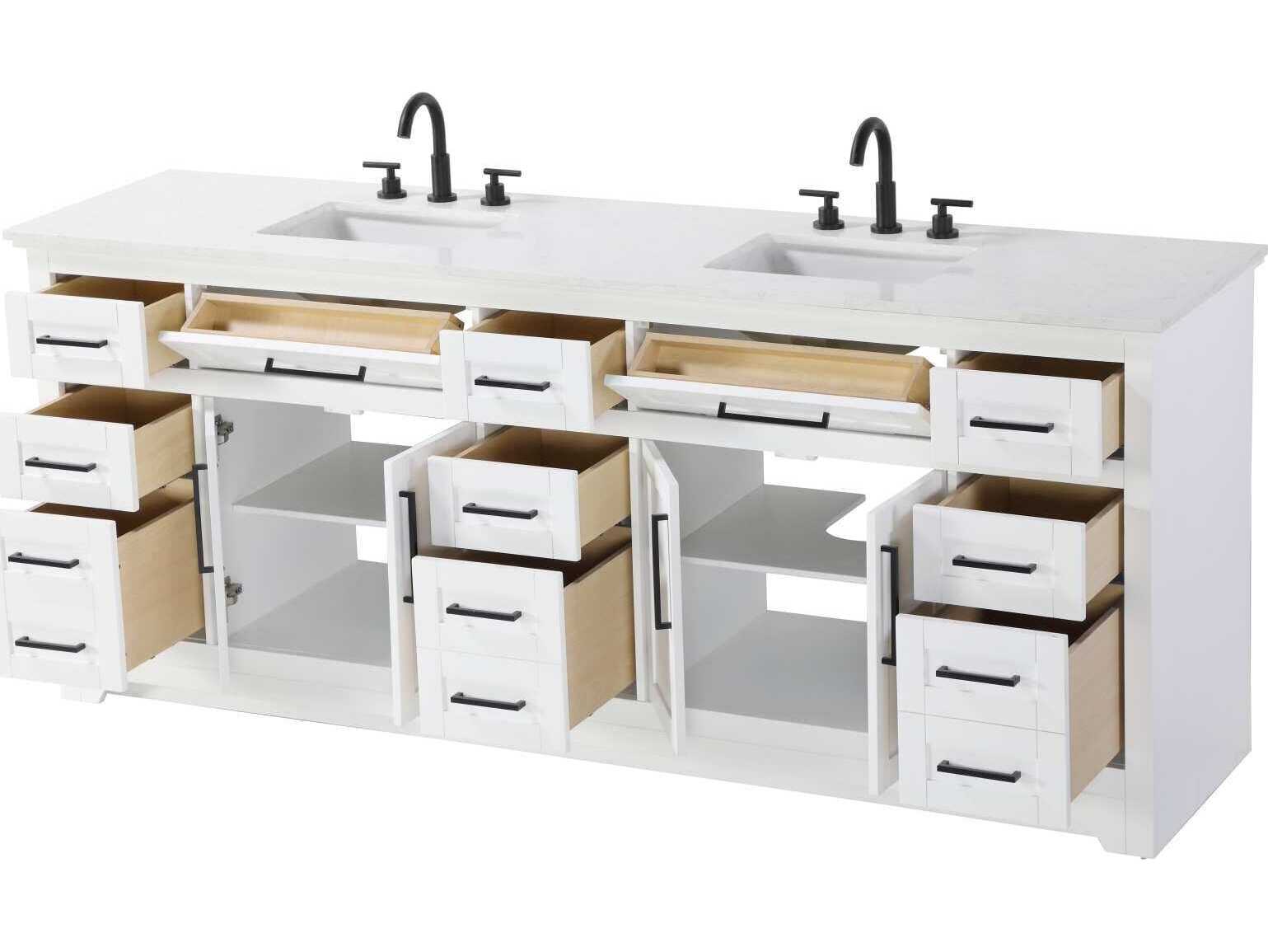 Elegant Lighting Remington 84" White Vanity