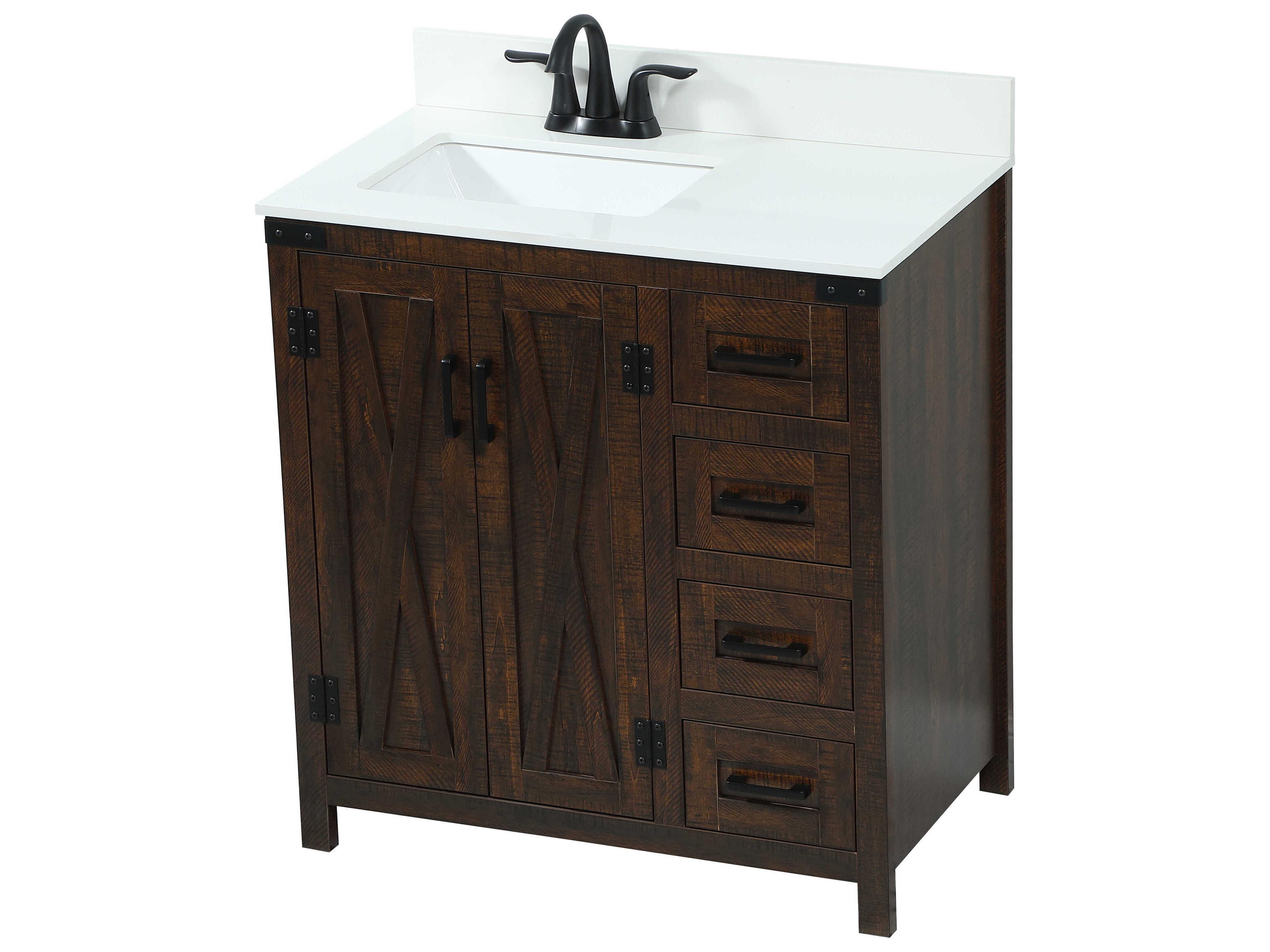 Elegant Lighting Grant Expresso 32" Vanity with Backsplash