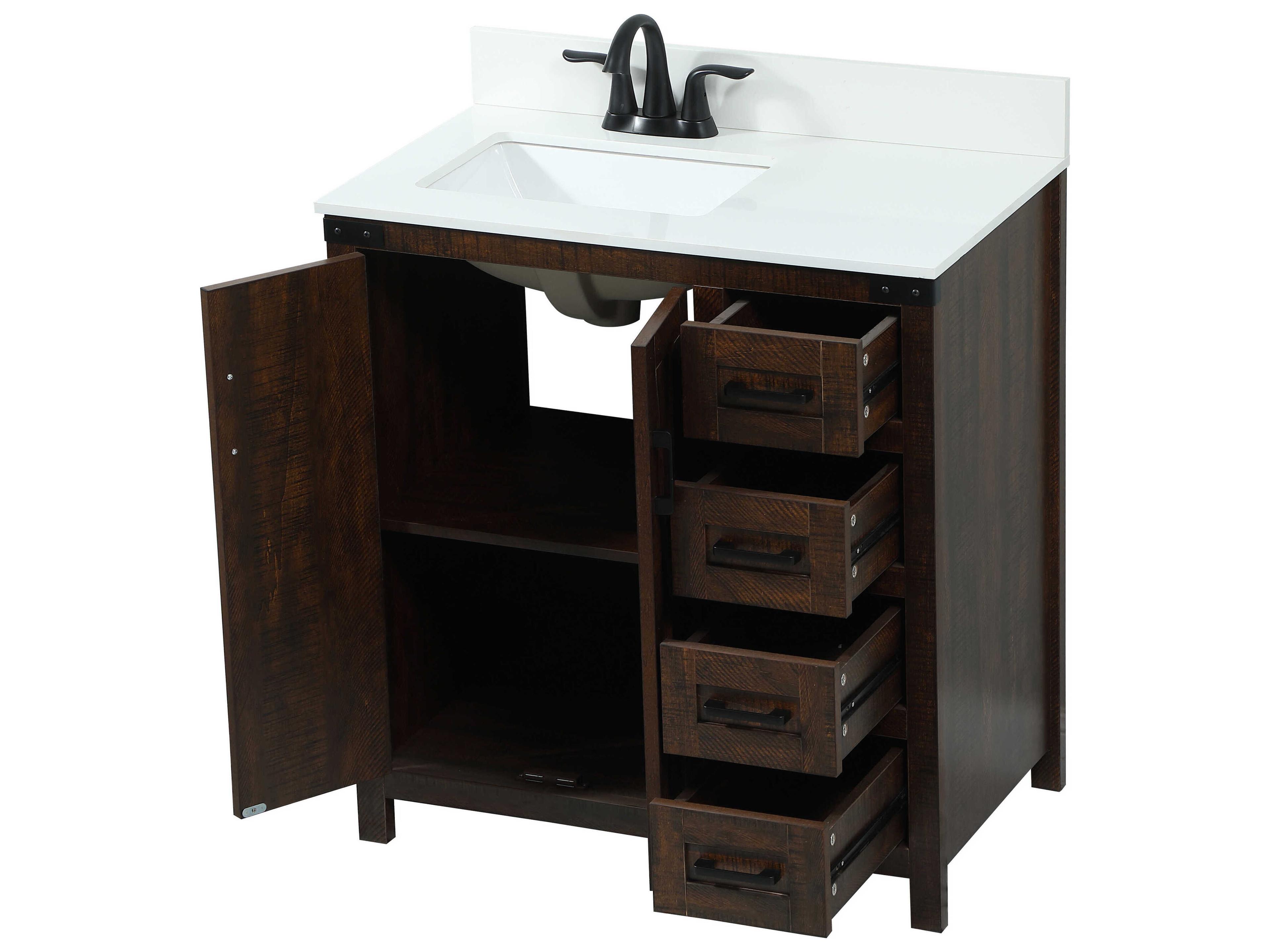 Elegant Lighting Grant Expresso 32" Vanity with Backsplash