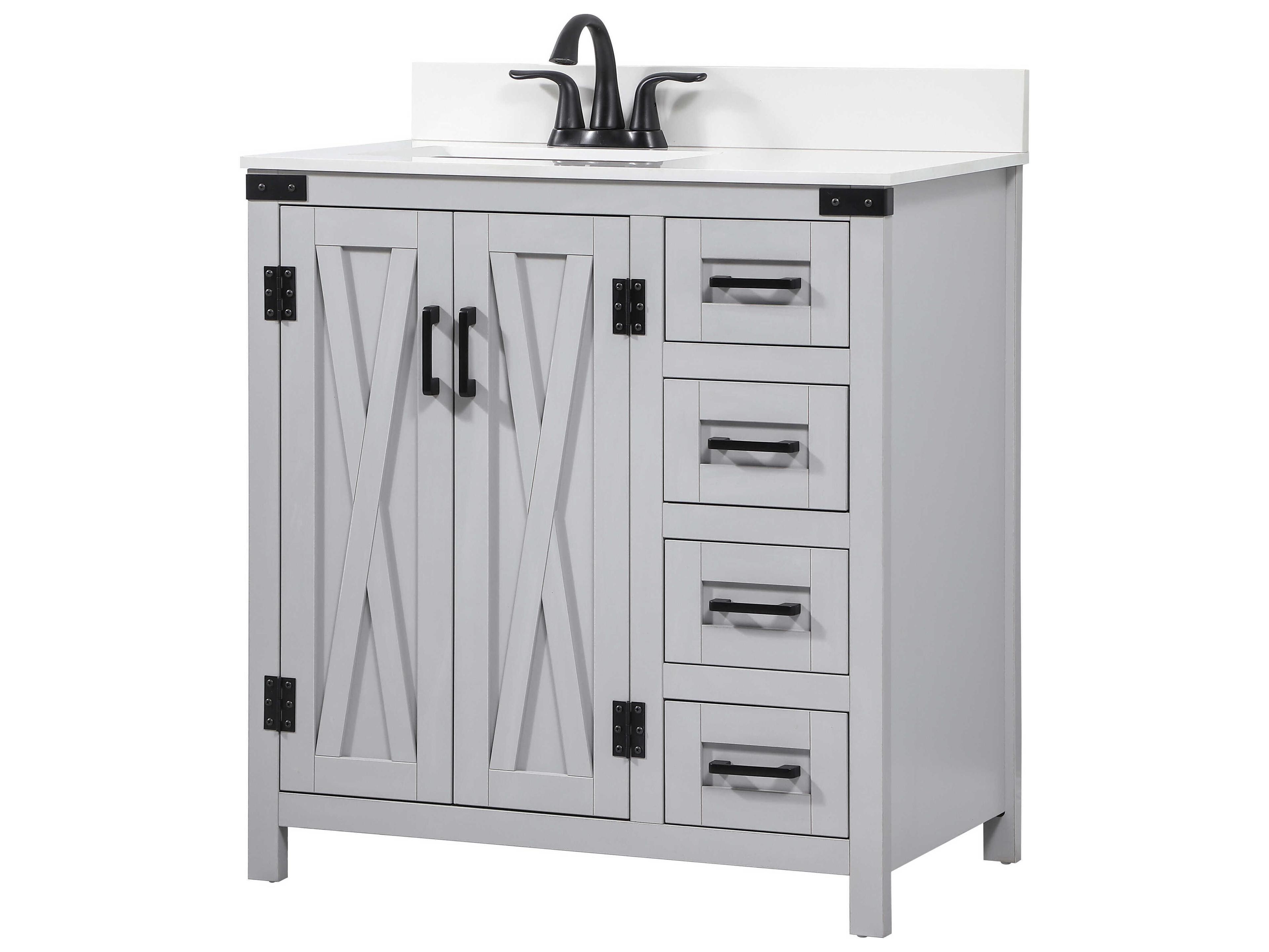 Elegant Lighting Grant Grey 32" Vanity with Backsplash