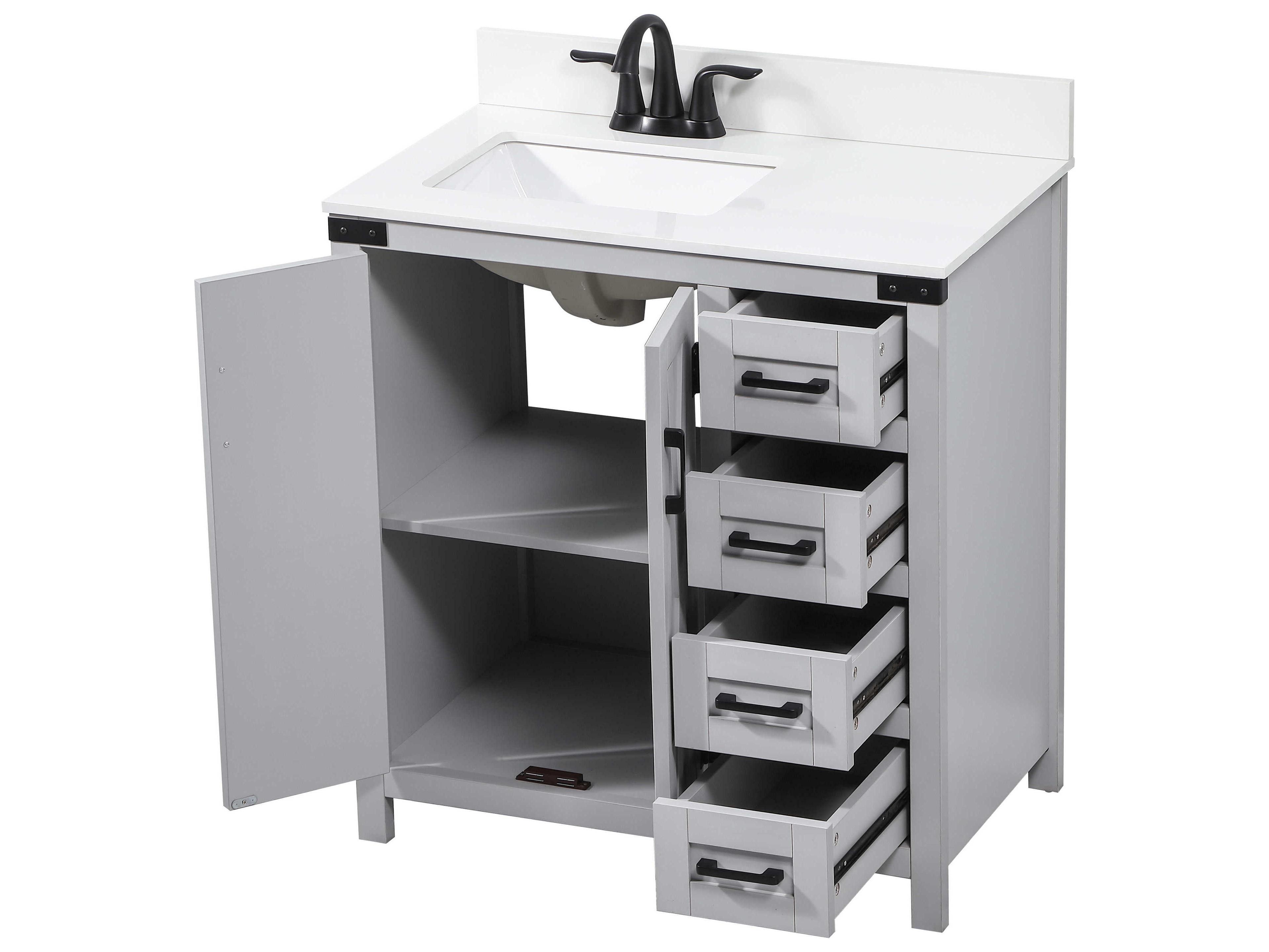 Elegant Lighting Grant Grey 32" Vanity with Backsplash