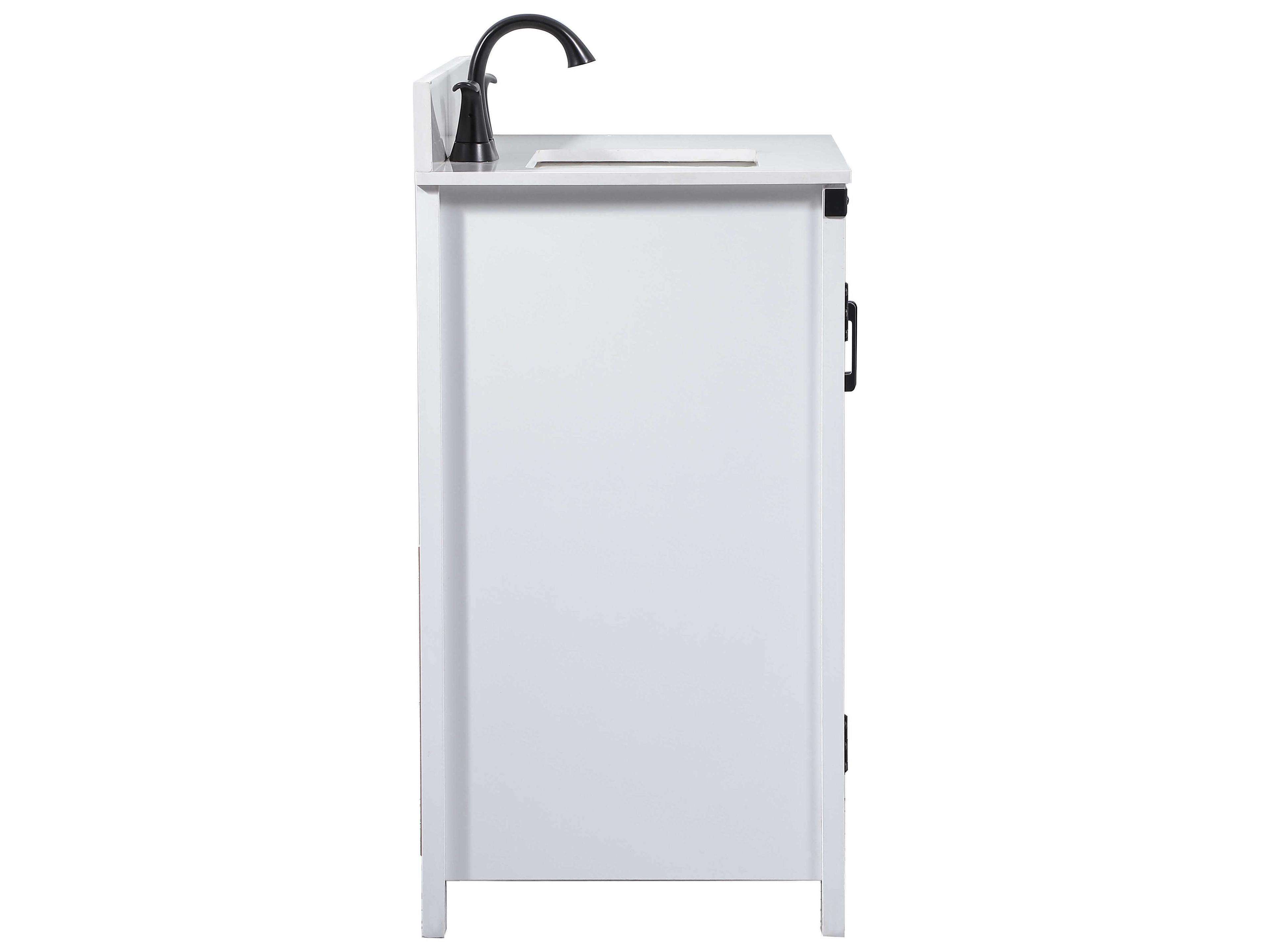 Elegant Lighting Grant White 32" Vanity with Backsplash