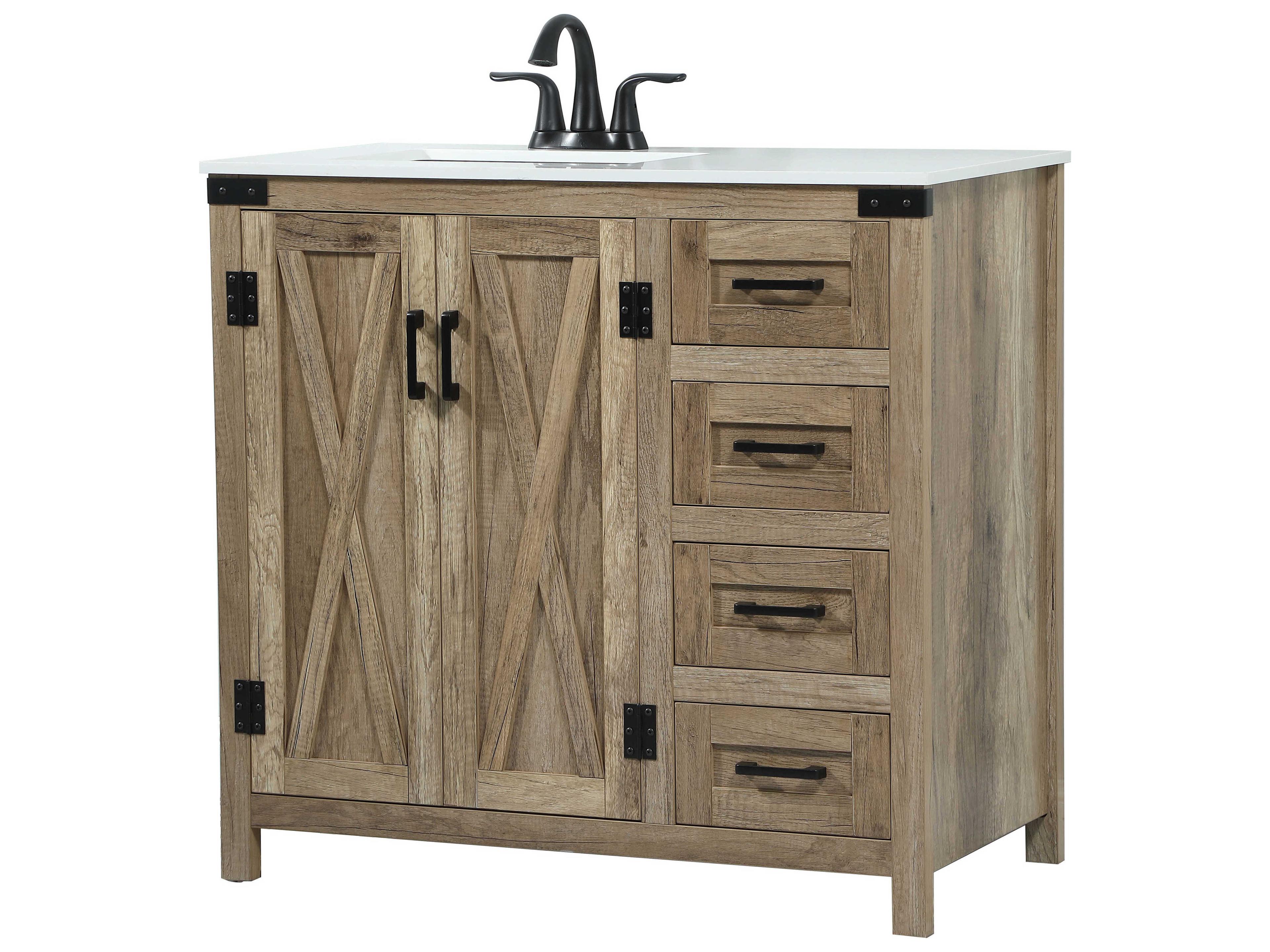 Elegant Lighting Grant Natural Oak 36" Vanity