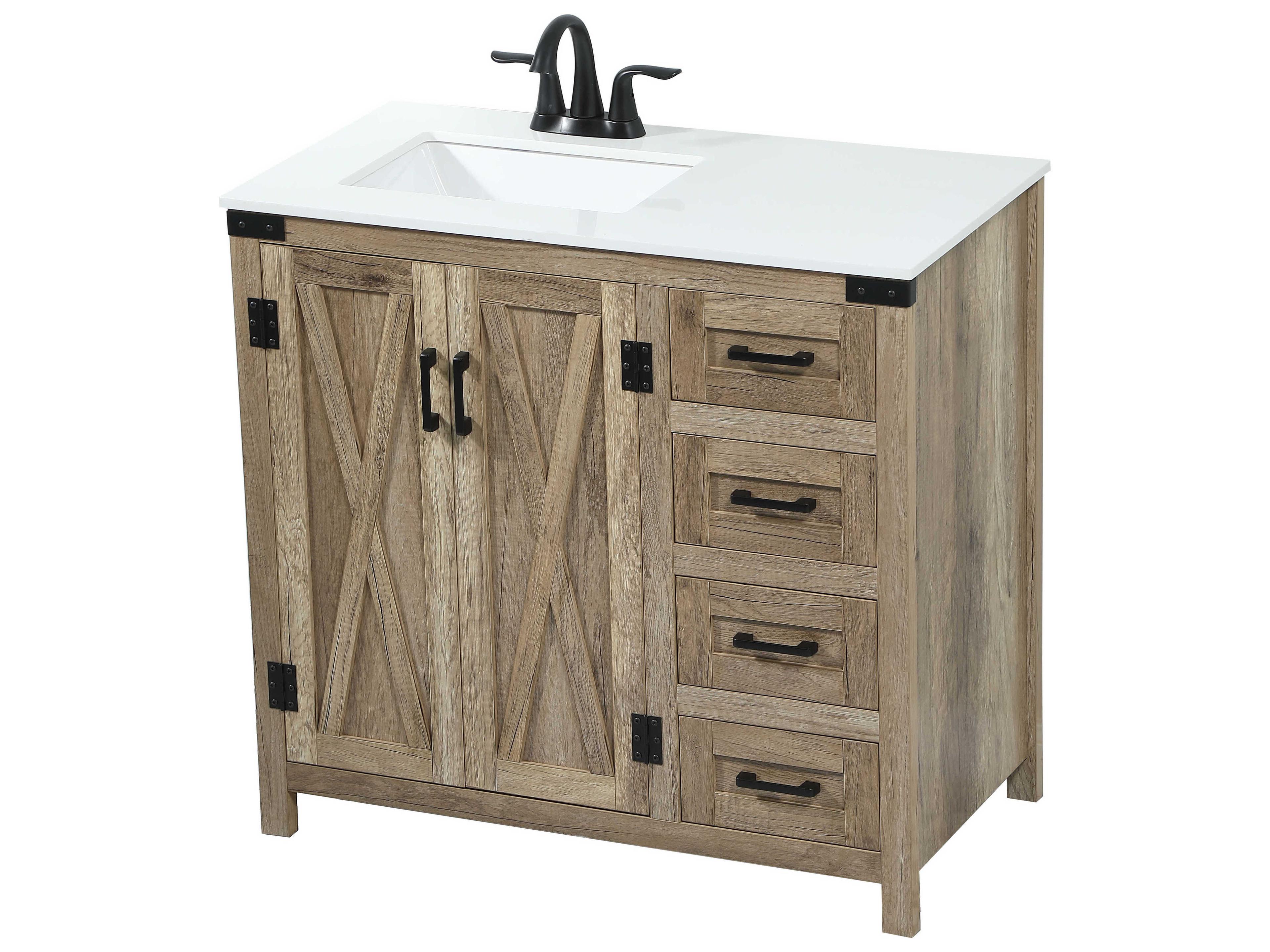 Elegant Lighting Grant Natural Oak 36" Vanity