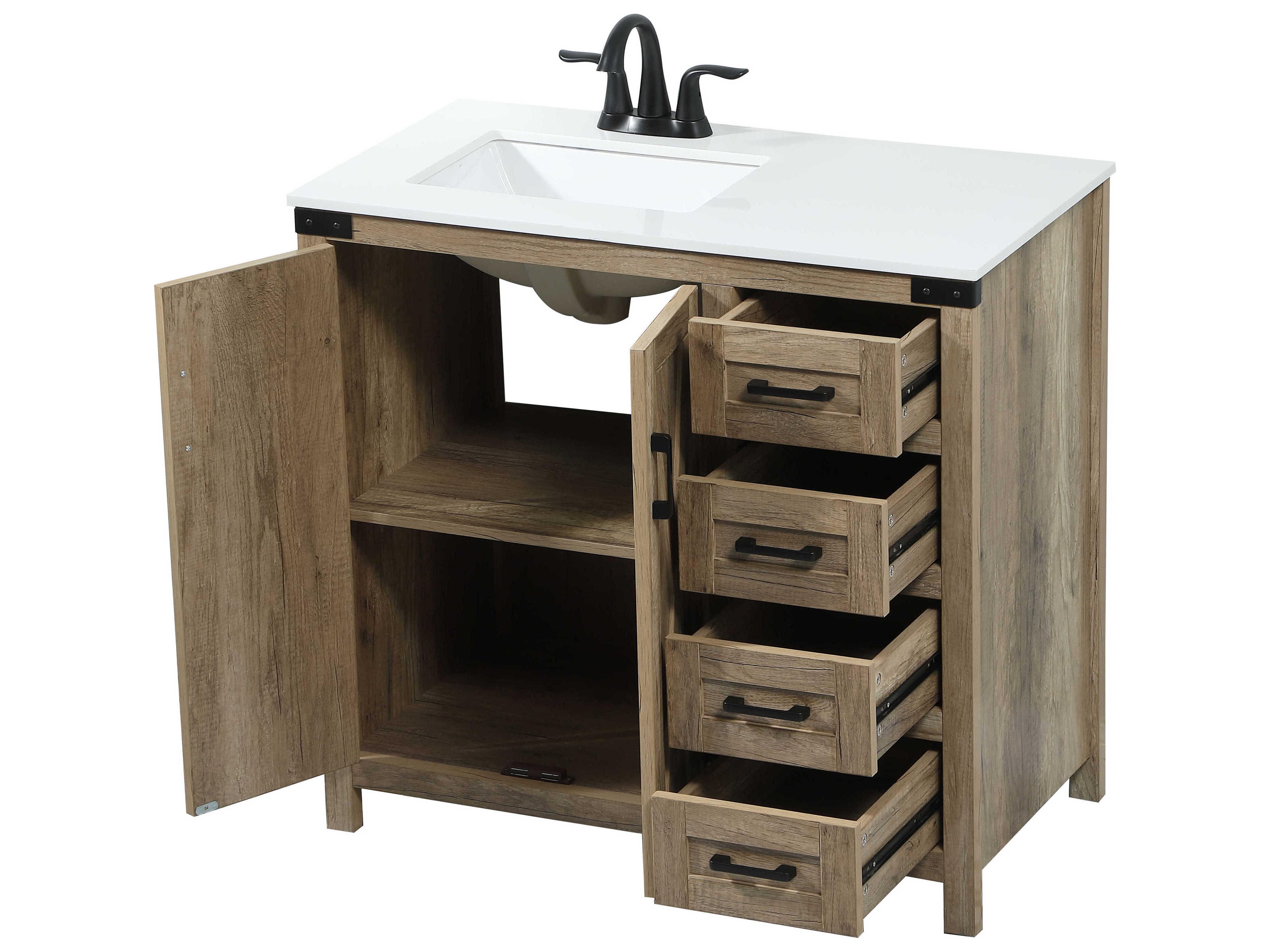 Elegant Lighting Grant Natural Oak 36" Vanity
