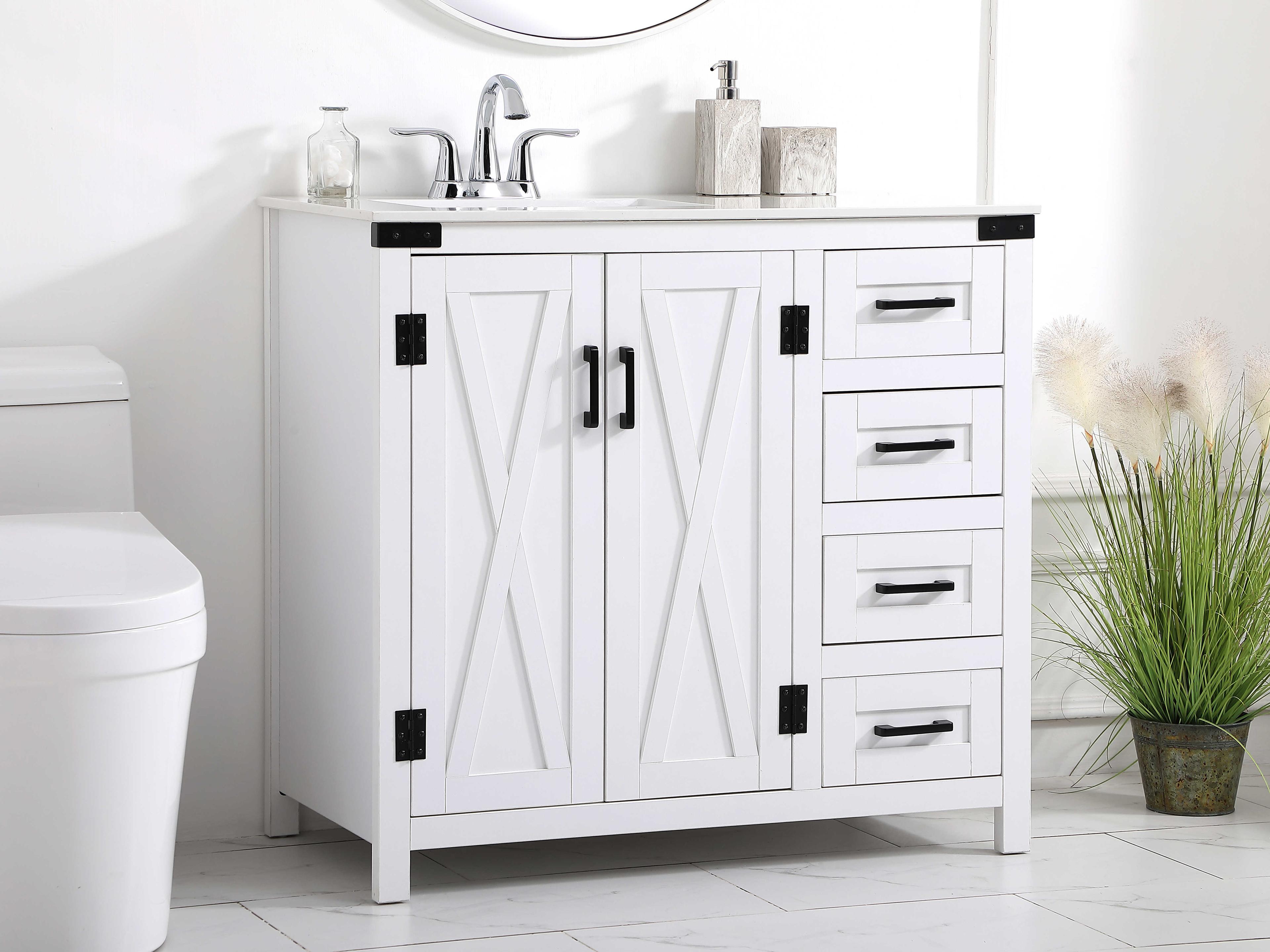 Elegant Lighting Grant White 36" Vanity