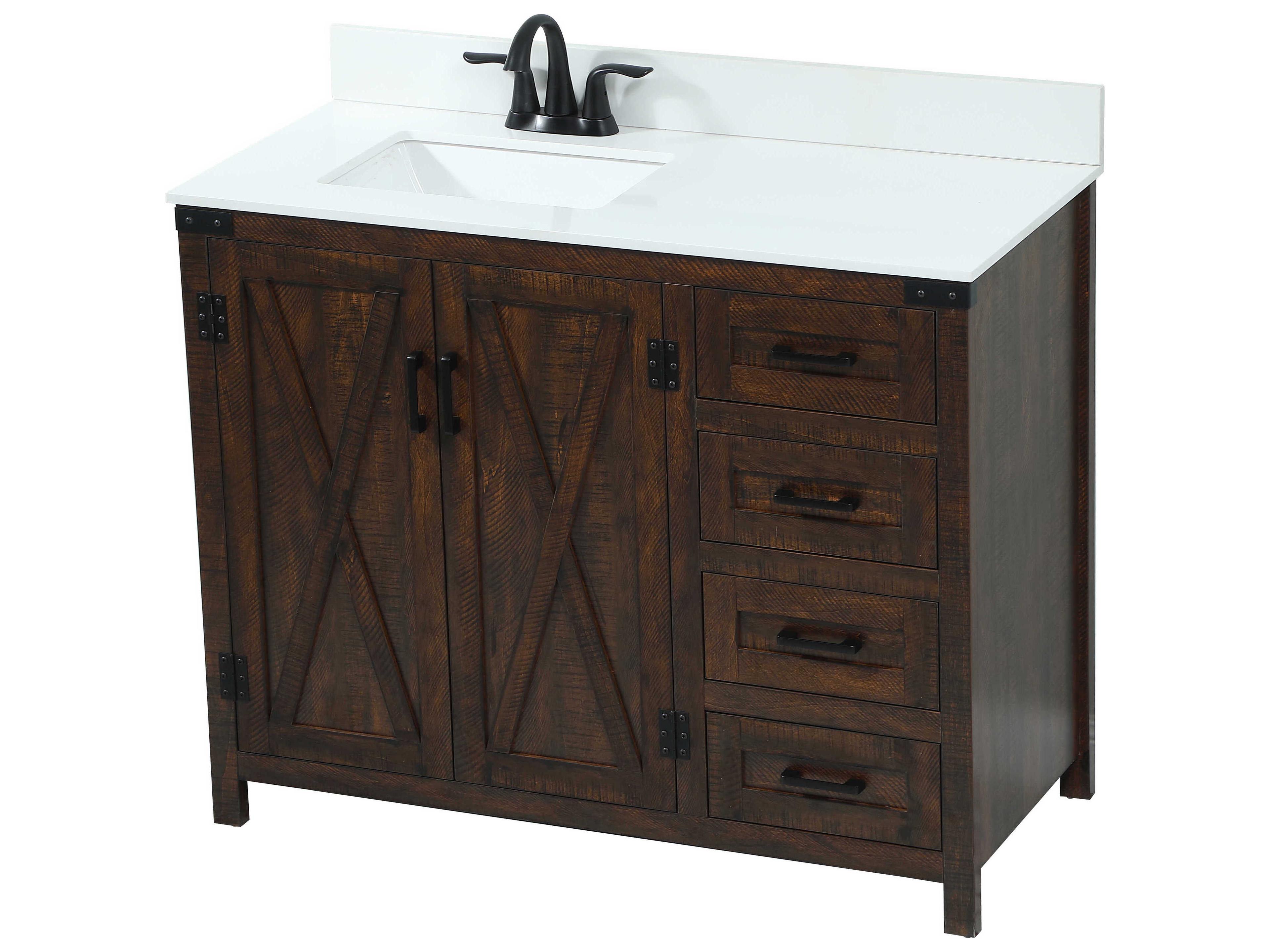 Elegant Lighting Grant Expresso 42" Vanity with Backsplash
