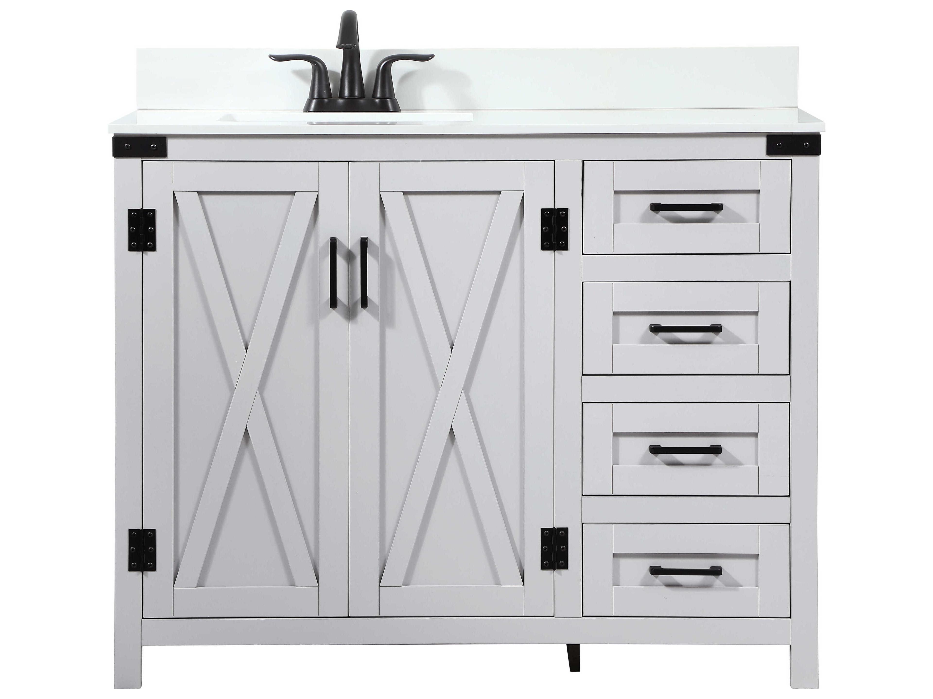Elegant Lighting Grant Grey 42" Vanity with Backsplash