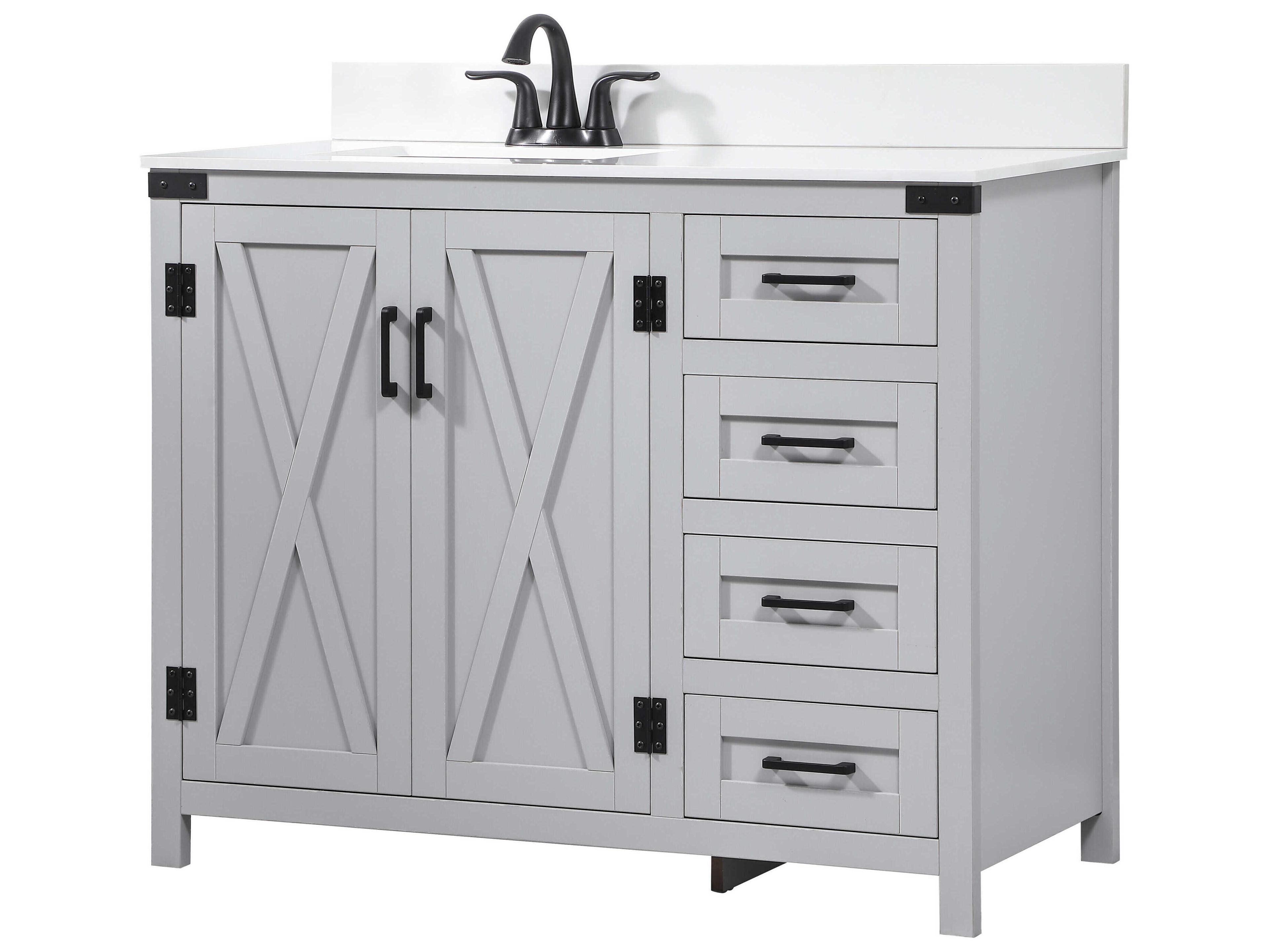 Elegant Lighting Grant Grey 42" Vanity with Backsplash