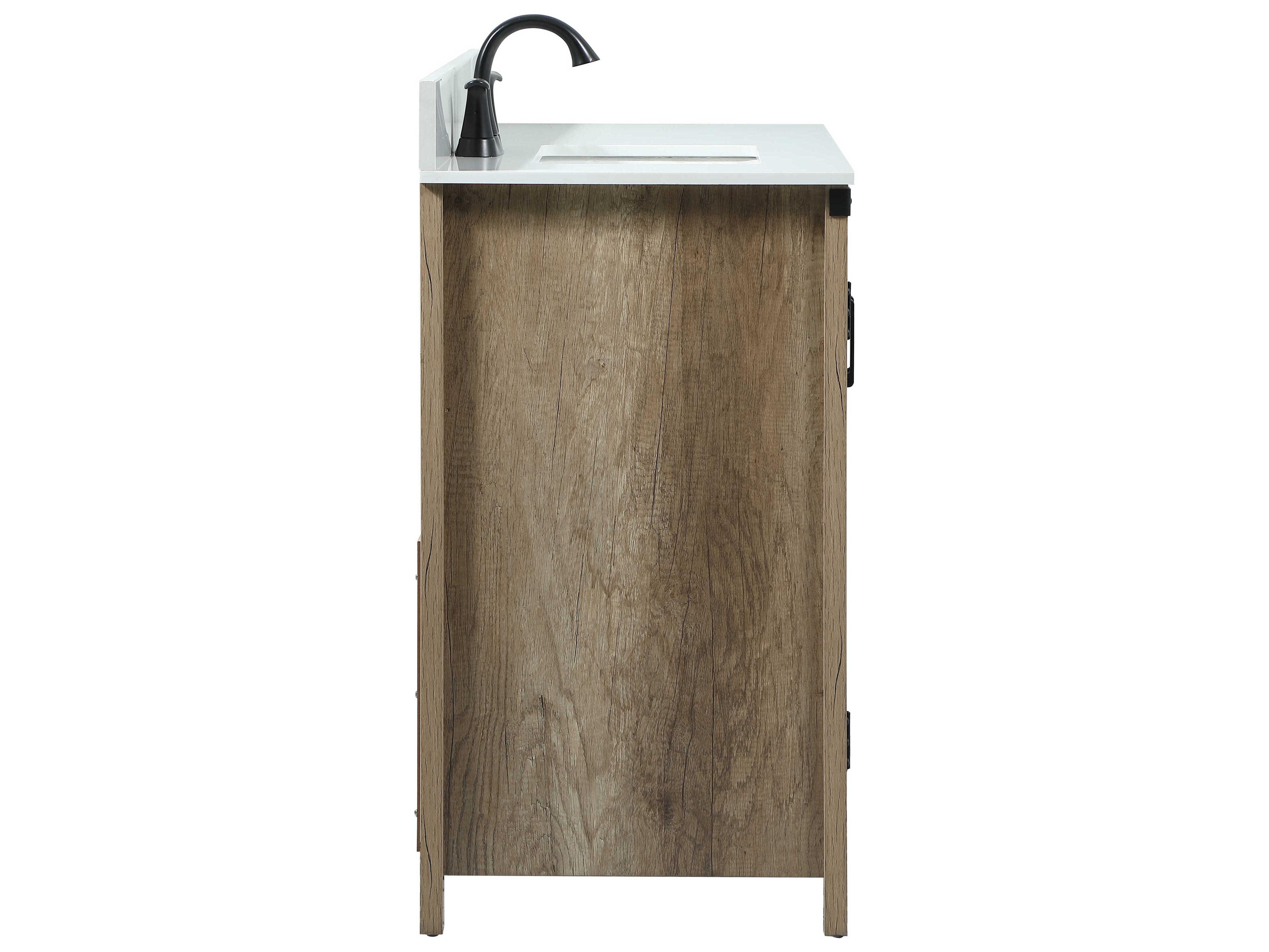 Elegant Lighting Grant Natural Oak 42" Vanity with Backsplash