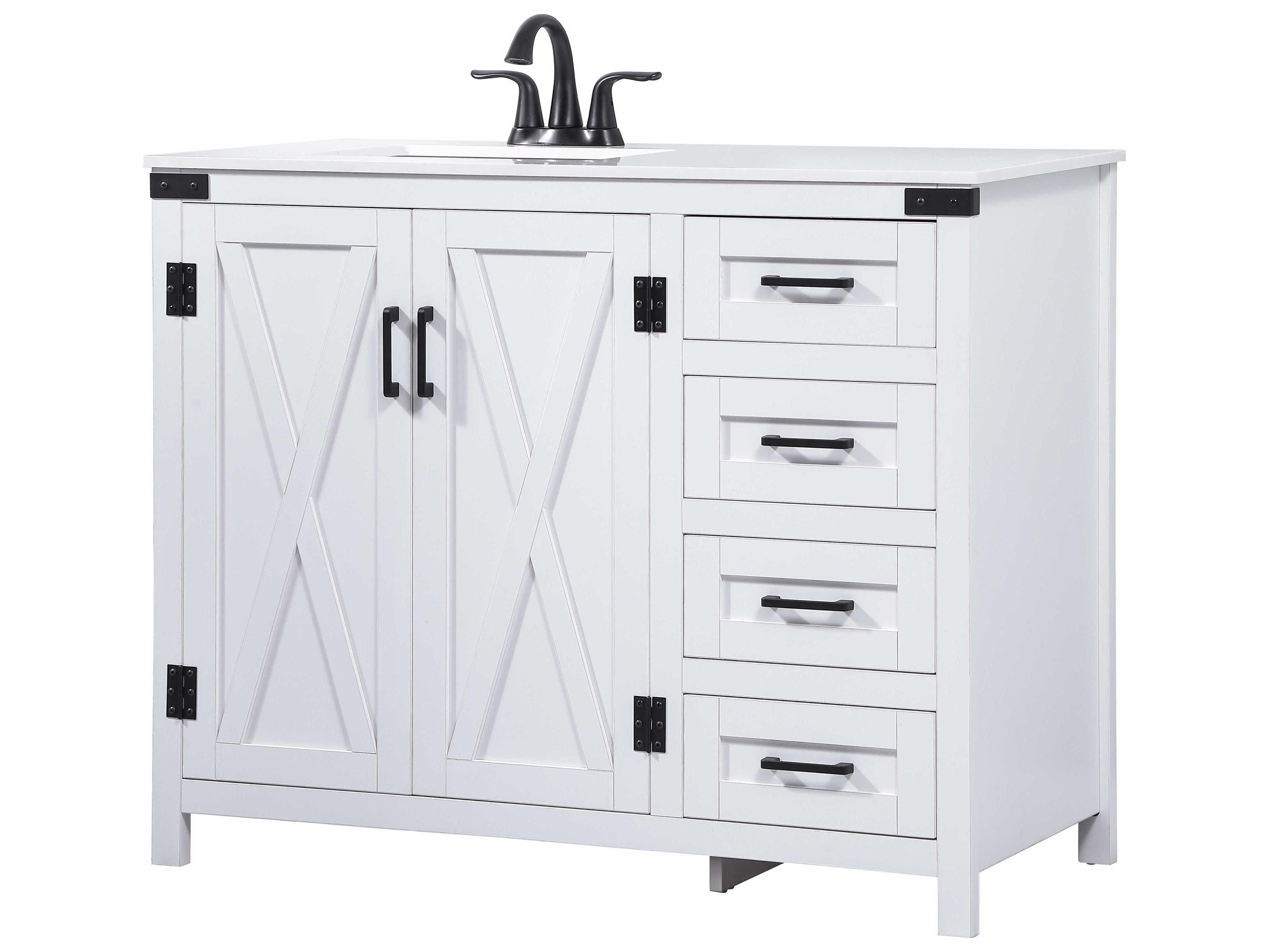 Elegant Lighting Grant White 42" Vanity