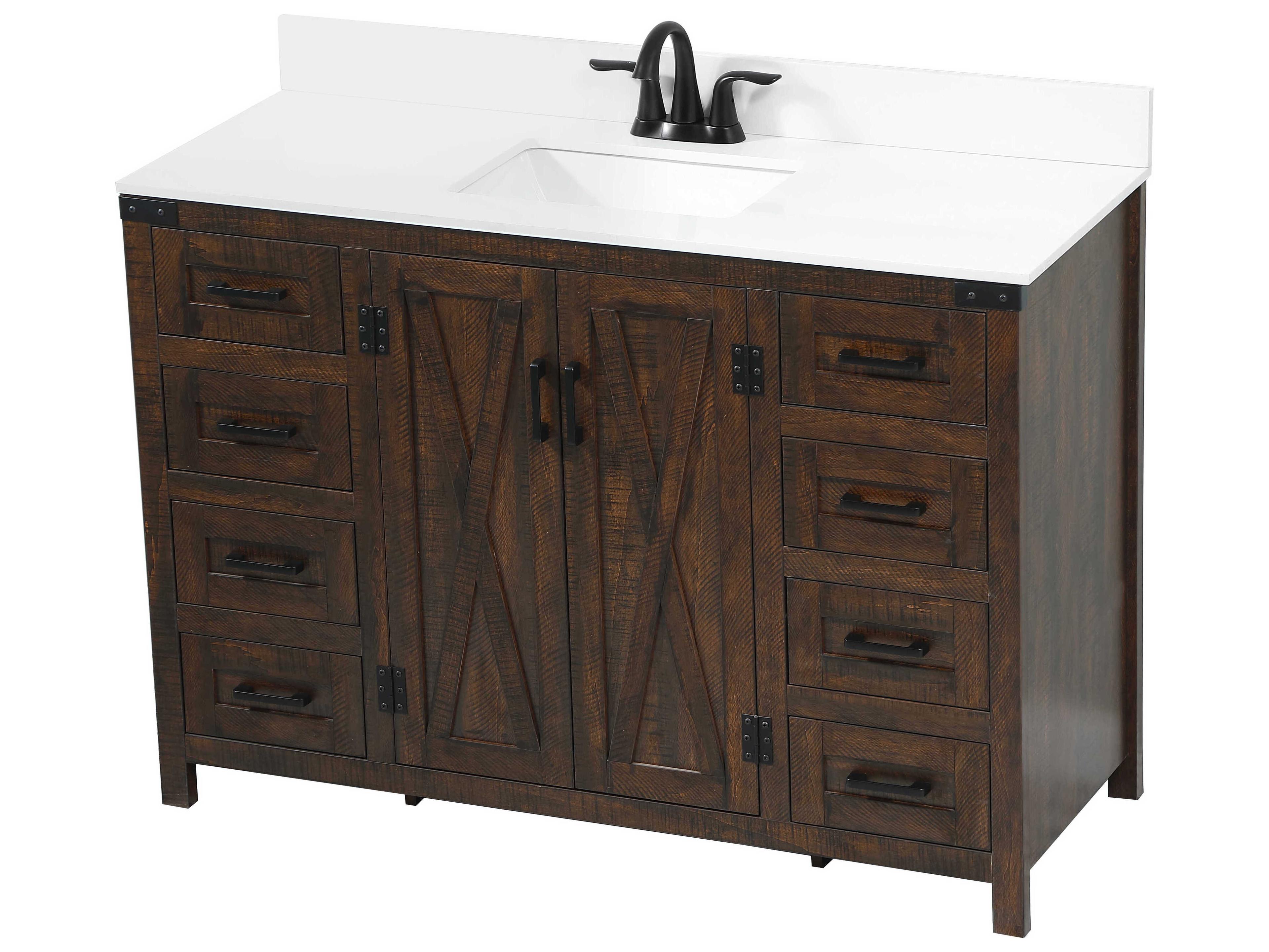 Elegant Lighting Grant Expresso 48" Vanity with Backsplash