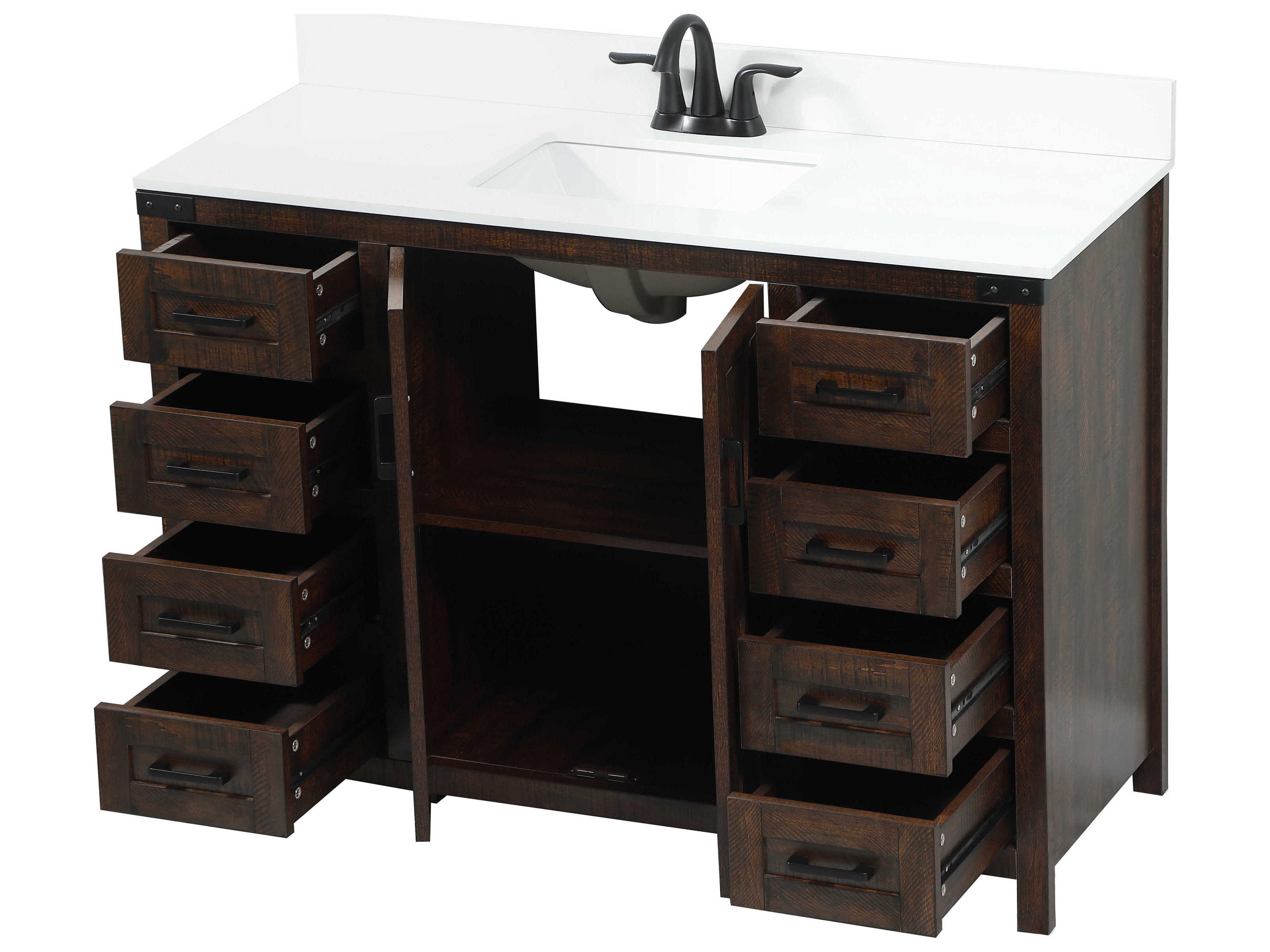 Elegant Lighting Grant Expresso 48" Vanity with Backsplash