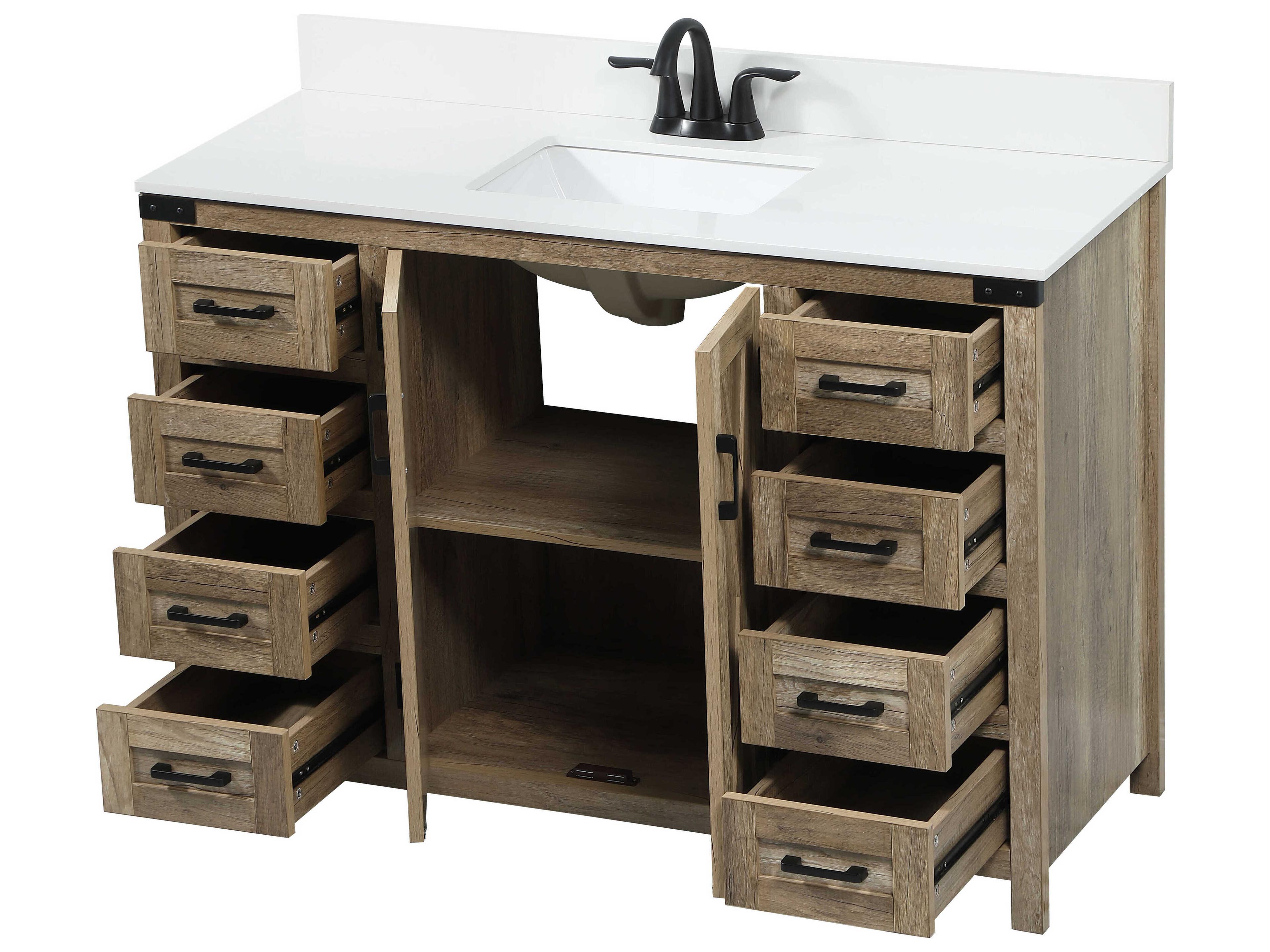 Elegant Lighting Grant Natural Oak 48" Vanity with Backsplash
