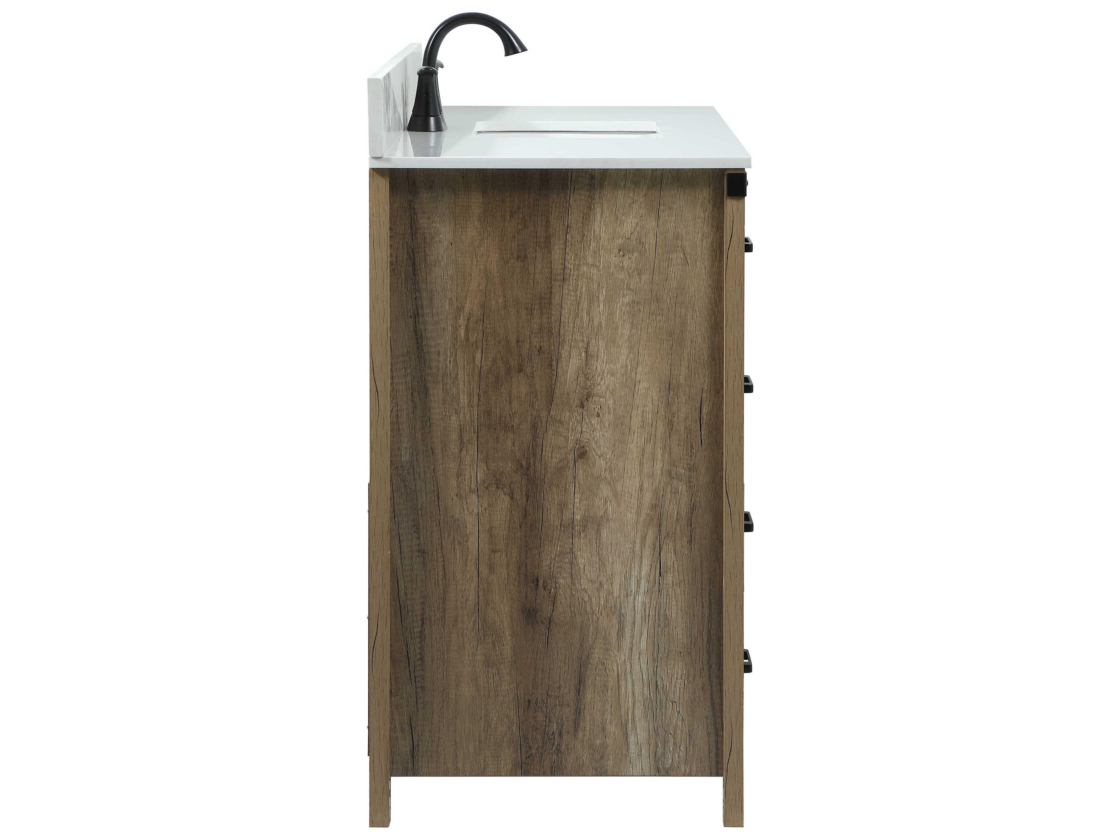 Elegant Lighting Grant Natural Oak 48" Vanity with Backsplash