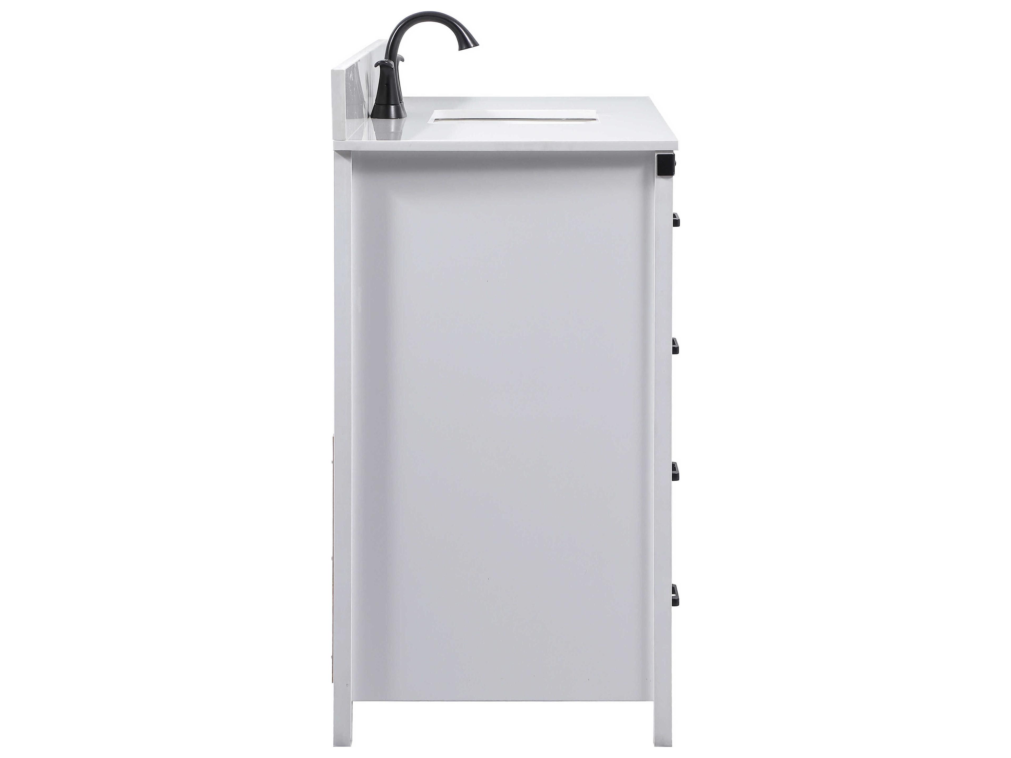 Elegant Lighting Grant White 48" Vanity with Backsplash