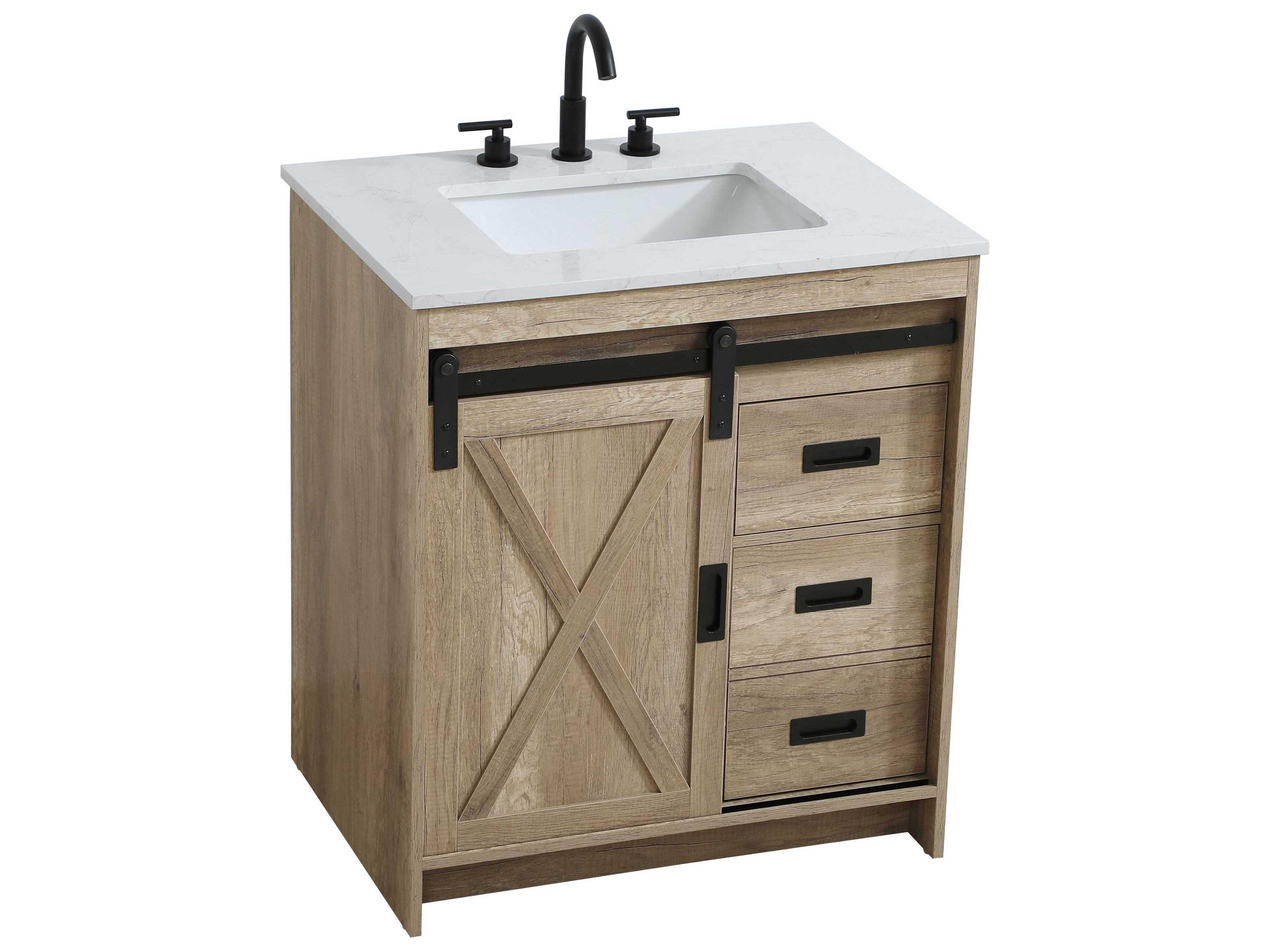 Elegant Lighting Austin Natural Oak 30" Vanity