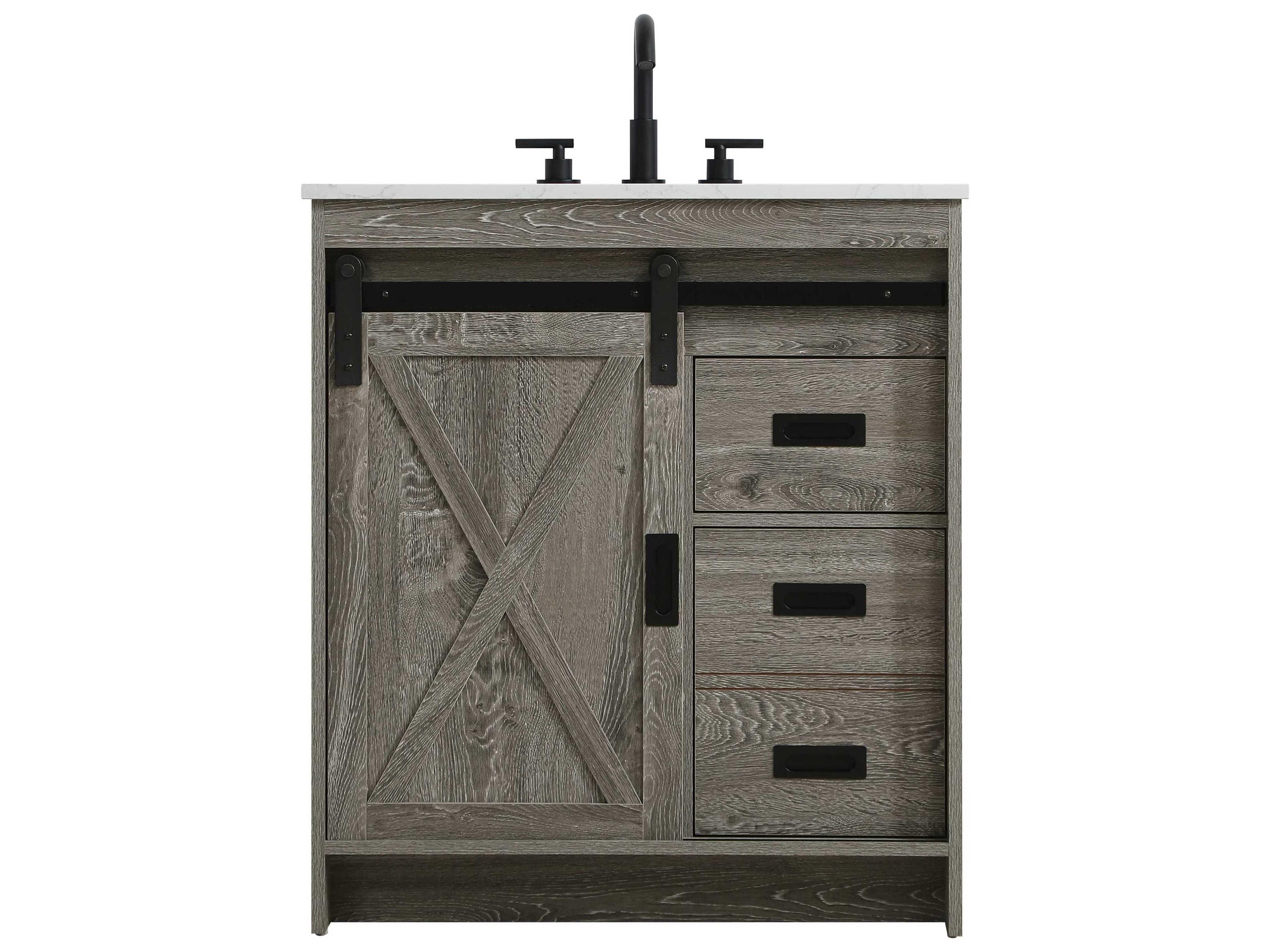 Elegant Lighting Austin Rustic Grey 30" Vanity